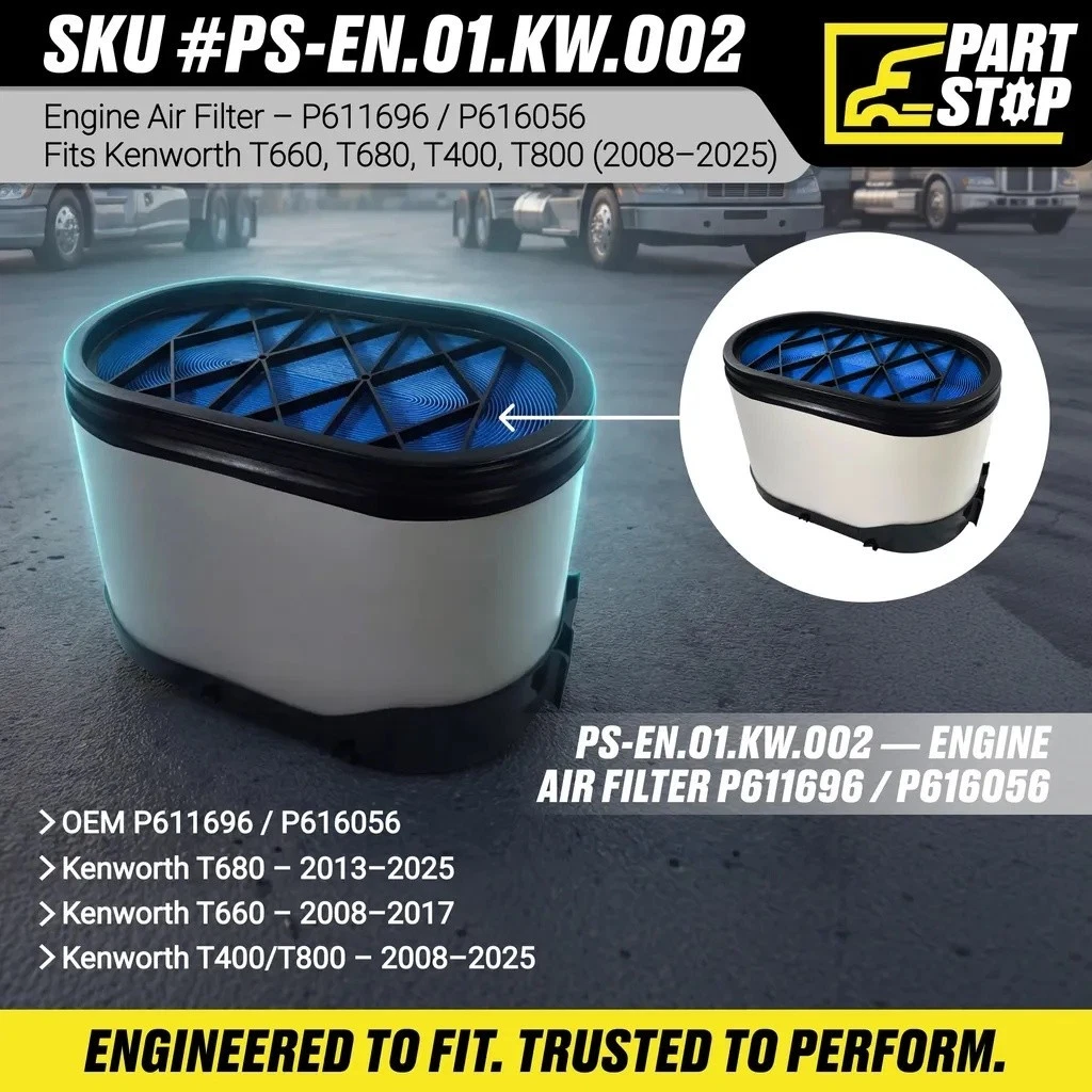 Engine Air Filter Fits Kenworth/Peterbilt Engine Air Filter  Aftermarket  P616056 — infographic