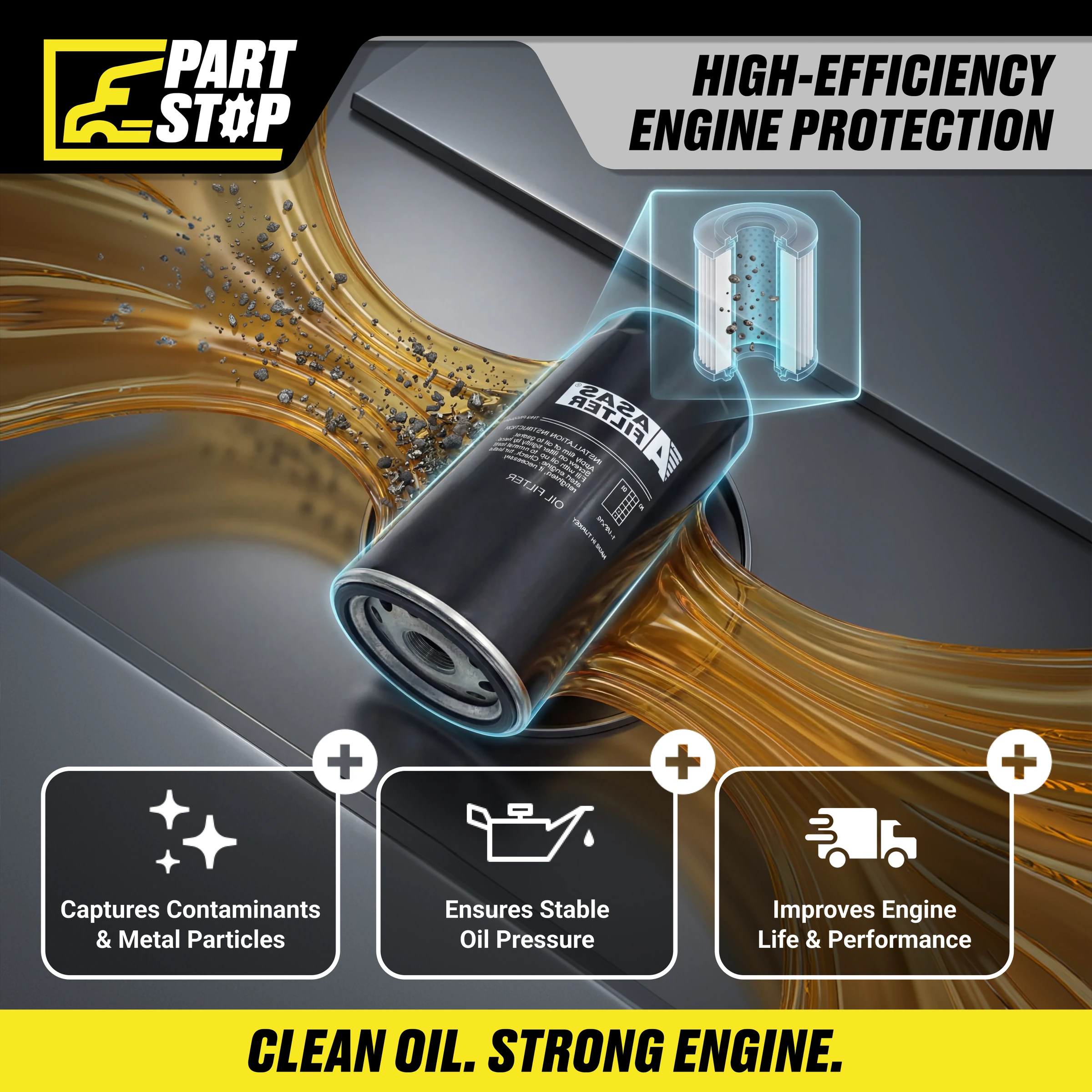 P553191  Oil Filter Fits Volvo LF3476 , LF733 , P167404, HF35197, P550369 — infographic