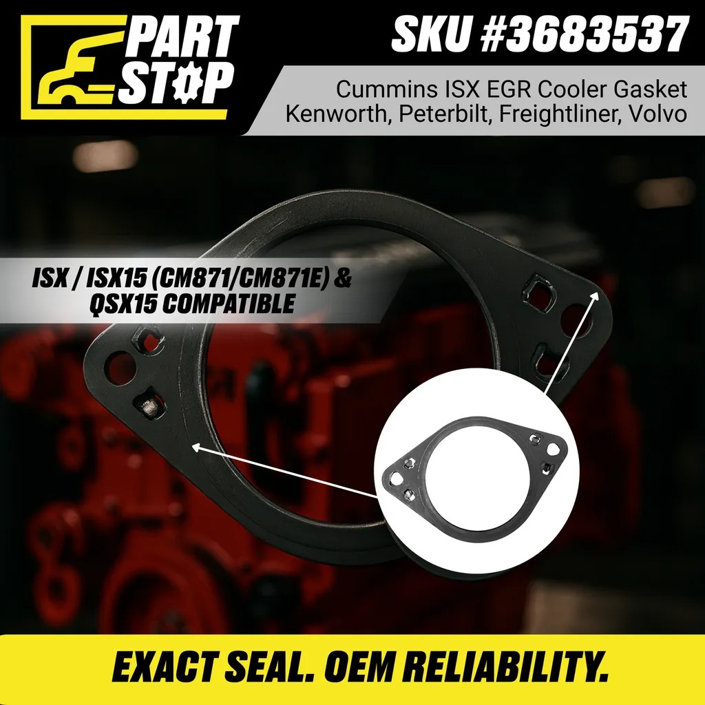 3683537  EGR Valve Gasket Fits International/Navistar 2012-2023 Aftermarket — infographic