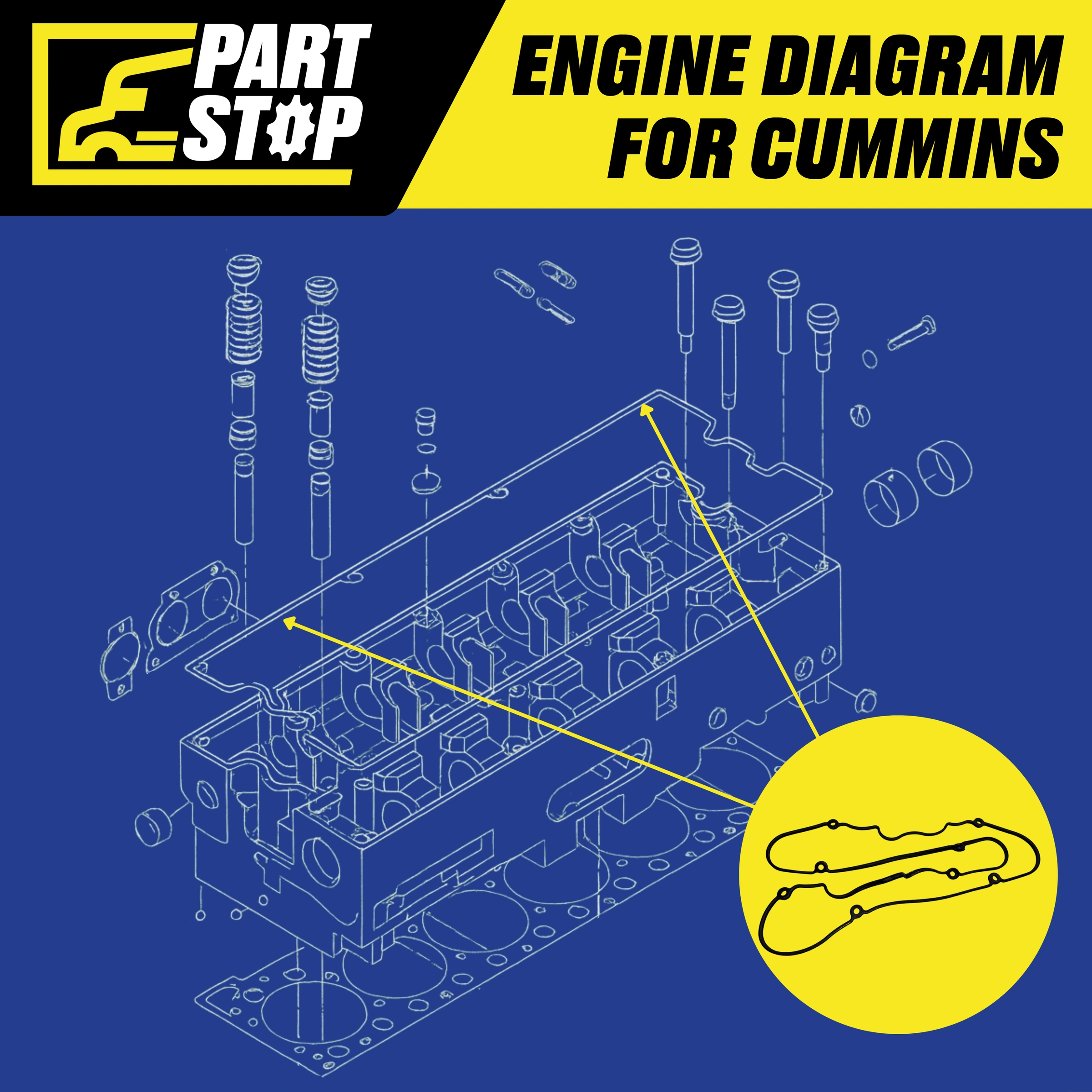3104392 Valve Cover Gasket Fits Cummins ISX15 2007-2023 — infographic
