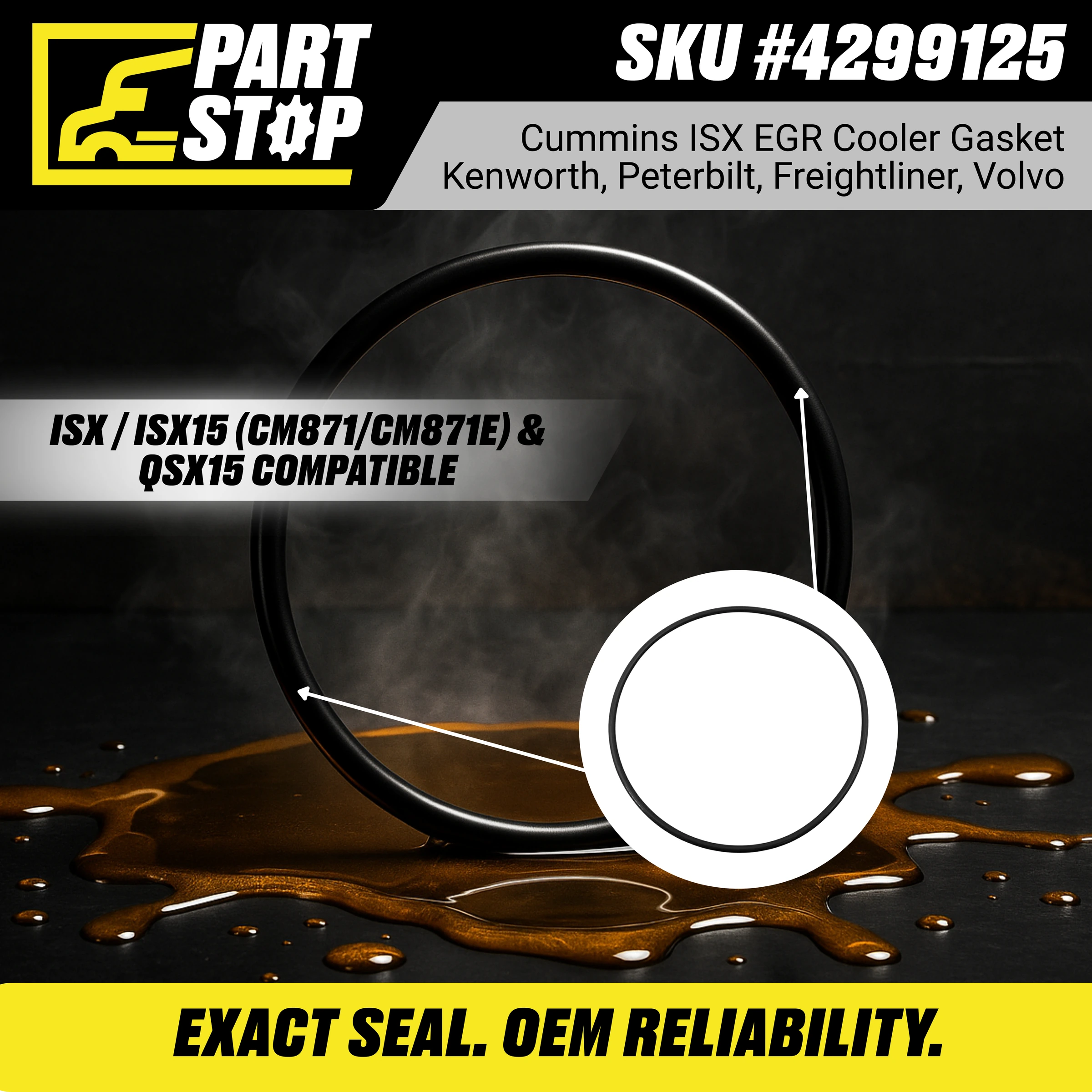 4299125 Camshaft O-Ring Seal Fits Cummins DD13 DD15 Diesel — infographic