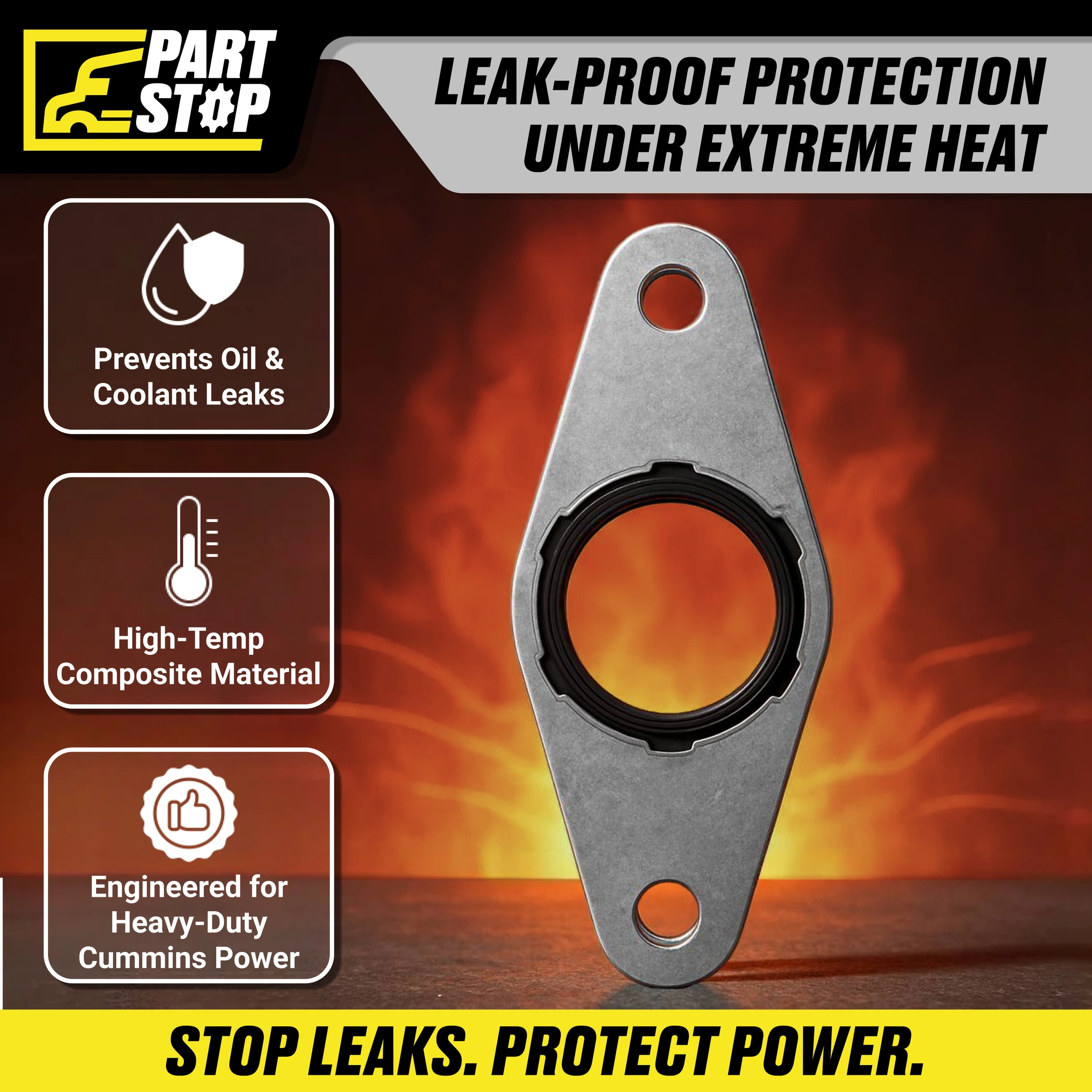 3069678 Cummins ISX Oil Cooler Gasket Fits Kenworth Fits Peterbilt — infographic