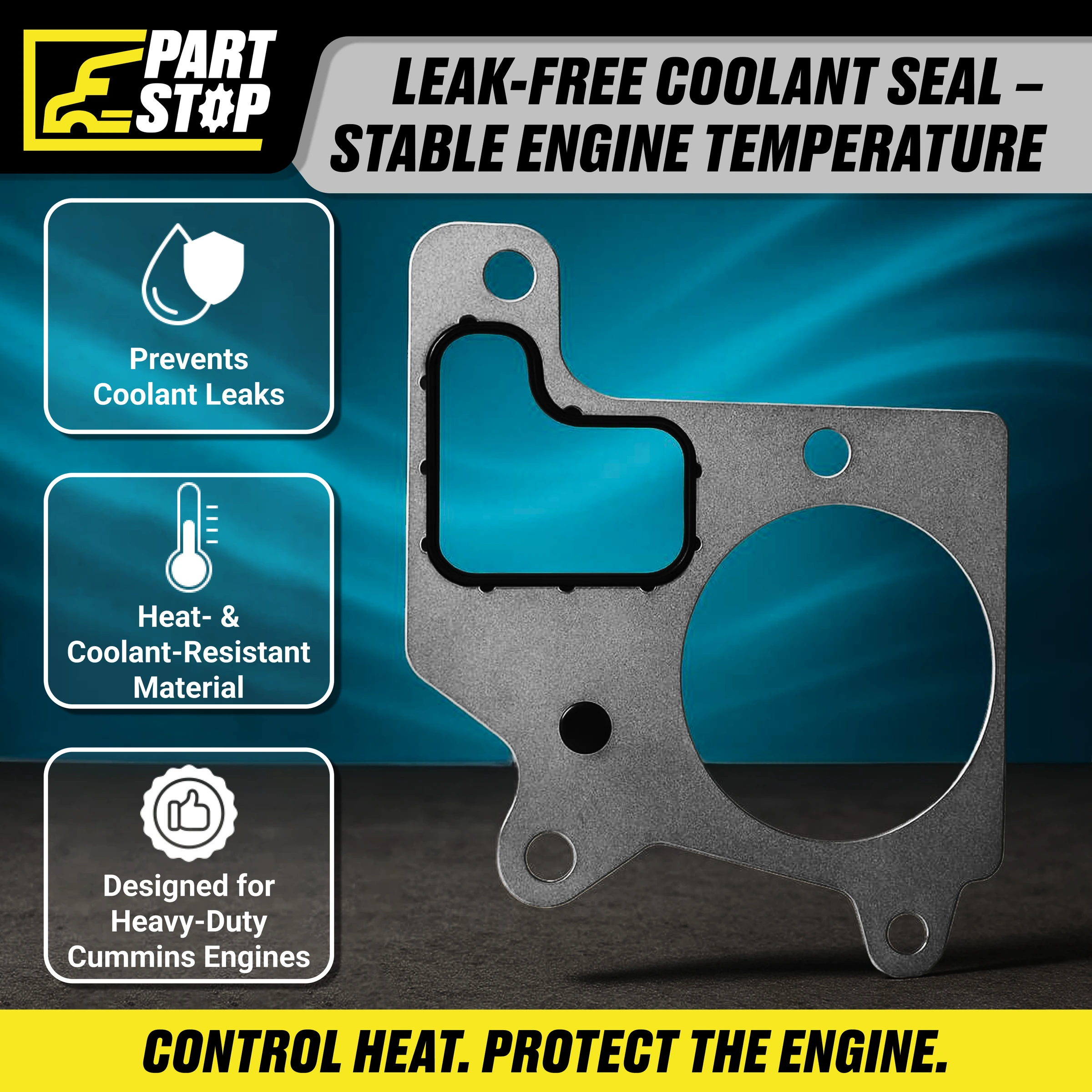 Thermostat Housing Gasket Fits Cummins ISX ISXe5 3682673 — infographic