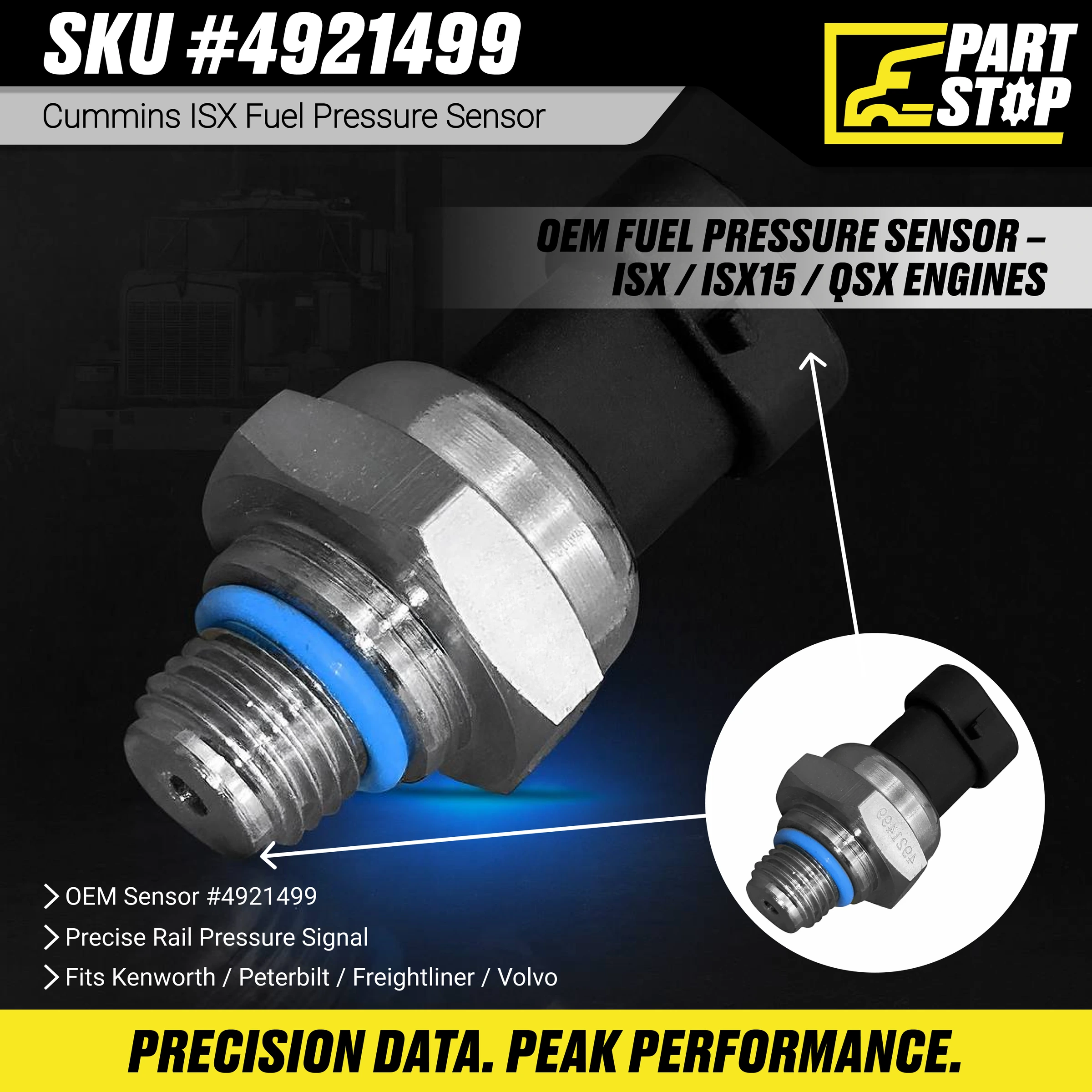 4921499 Fuel Pressure Sensor Fits Cummins ISX  High Quality 6 months Warranty — infographic