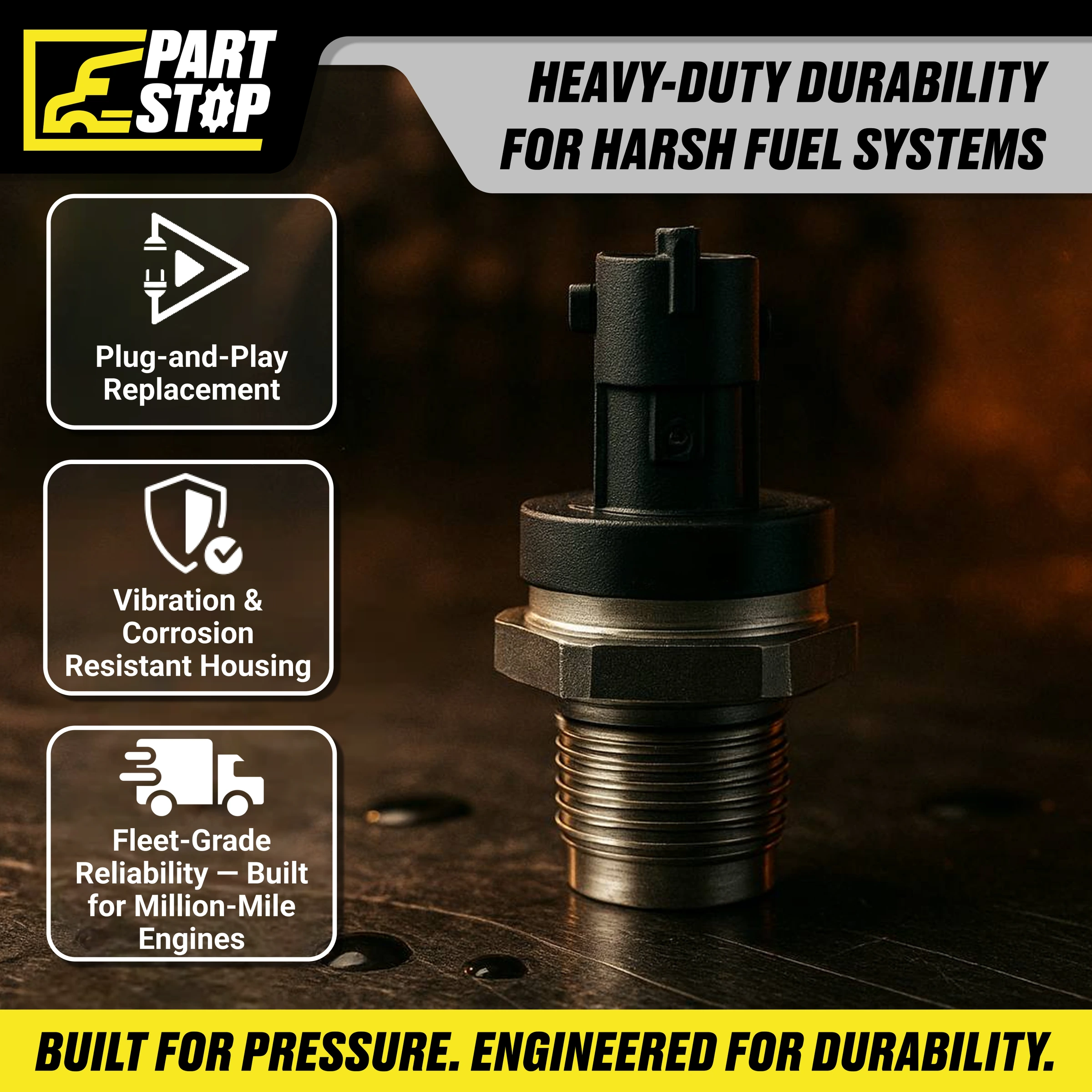Fuel Rail Pressure Sensor Fits Cummins ISX Dodge  Diesel Common 5297640 — infographic