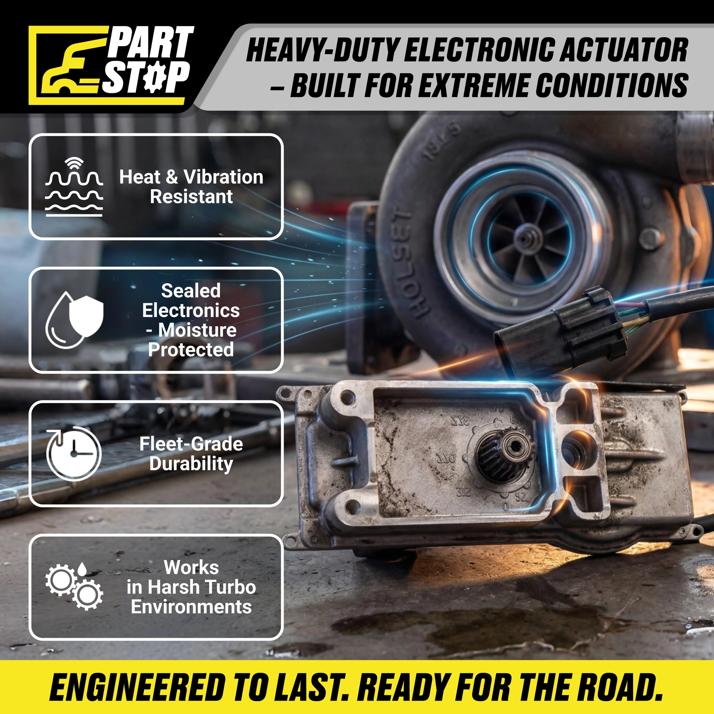 VGT Turbo Actuator Fits Cummins ISX  Fit  Kenworth Peterbilt Volvo 4034289 — infographic