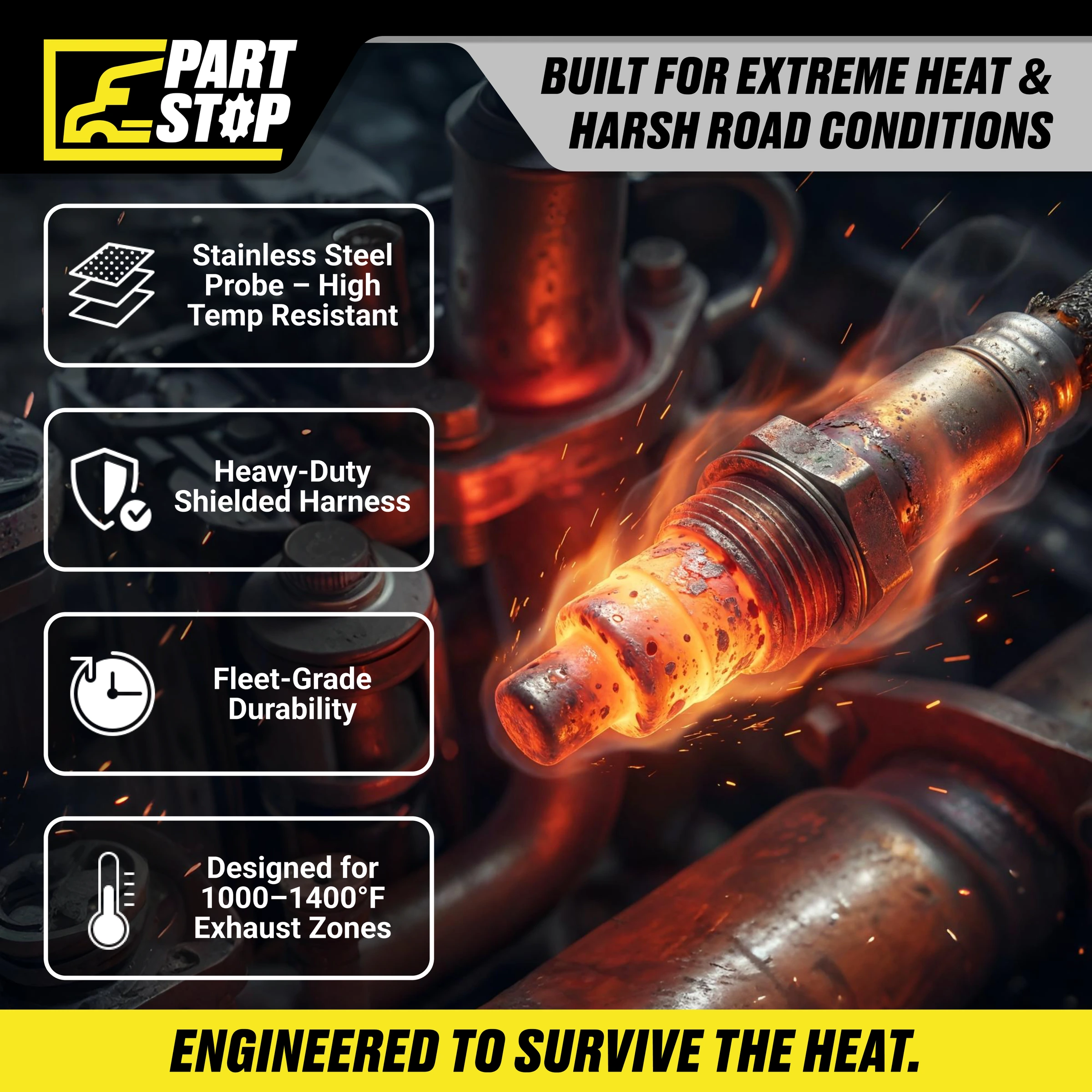 NOX Sensor A0101531828 5WK9 7340A Fits for Detroit Diesel MB Freightliner — infographic