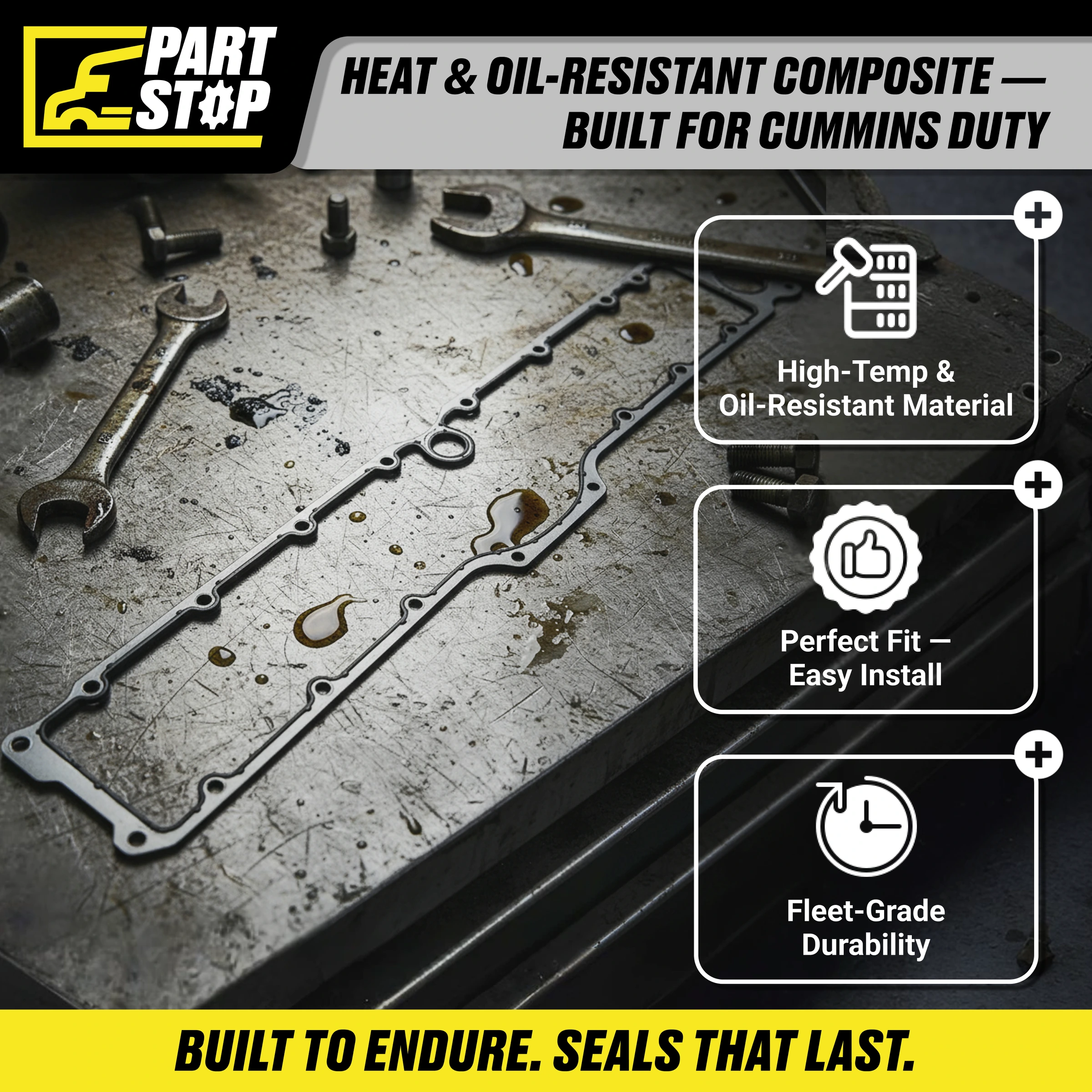 Oil Cooler Housing Gasket Fits Cummins ISX HQ , ISX & QSX Engines 3104232 — infographic