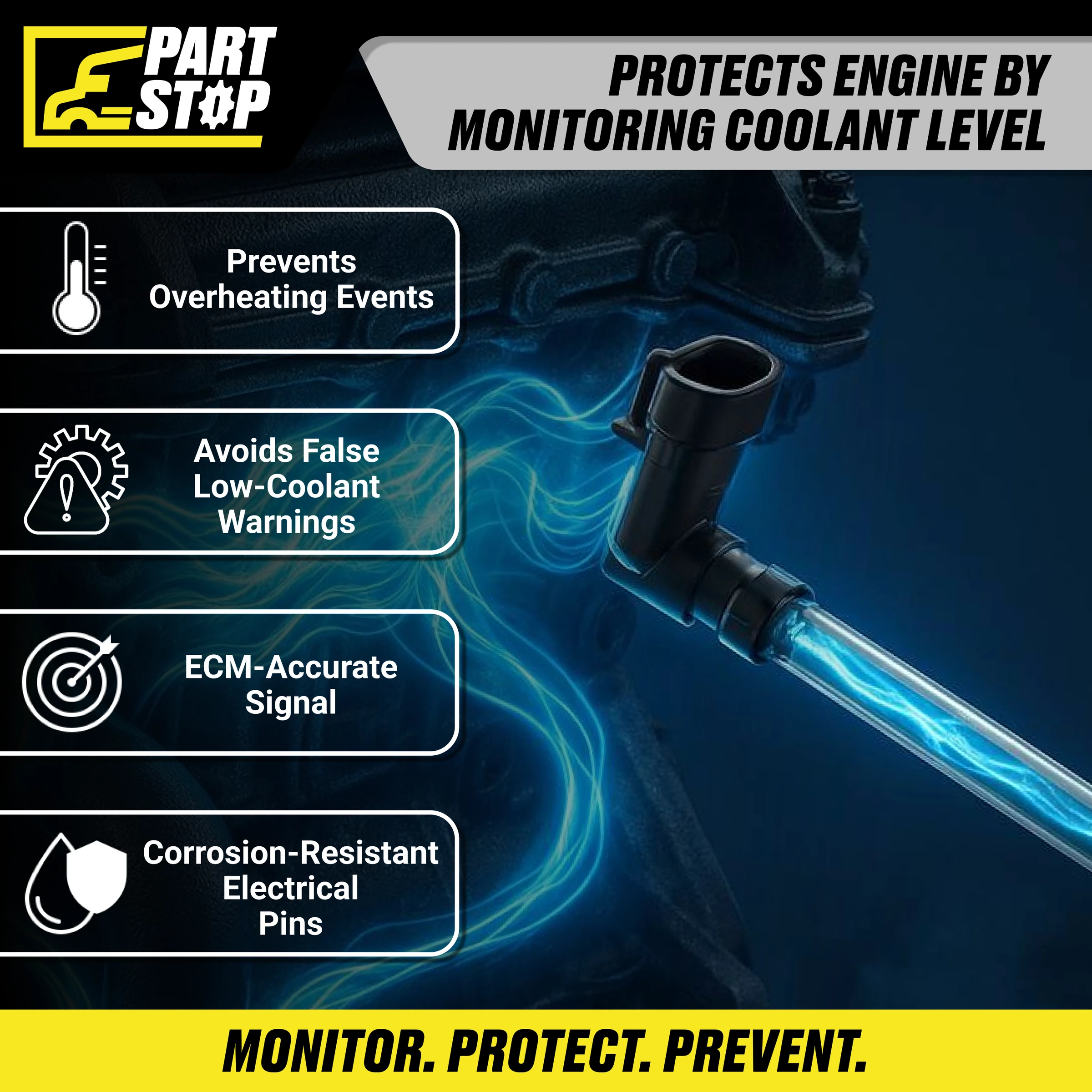 Coolant Level Sensor Fits Volvo VN VNM Fits Mack 577.96504S — infographic