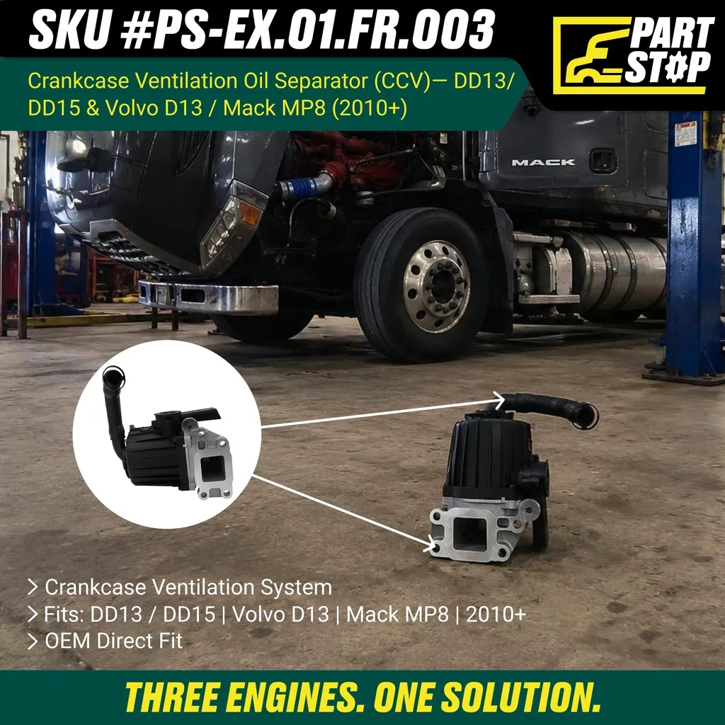 CCV Oil Separator for Freightliner Detroit Diesel DD13 DD15 D13 A4720106662 — infographic