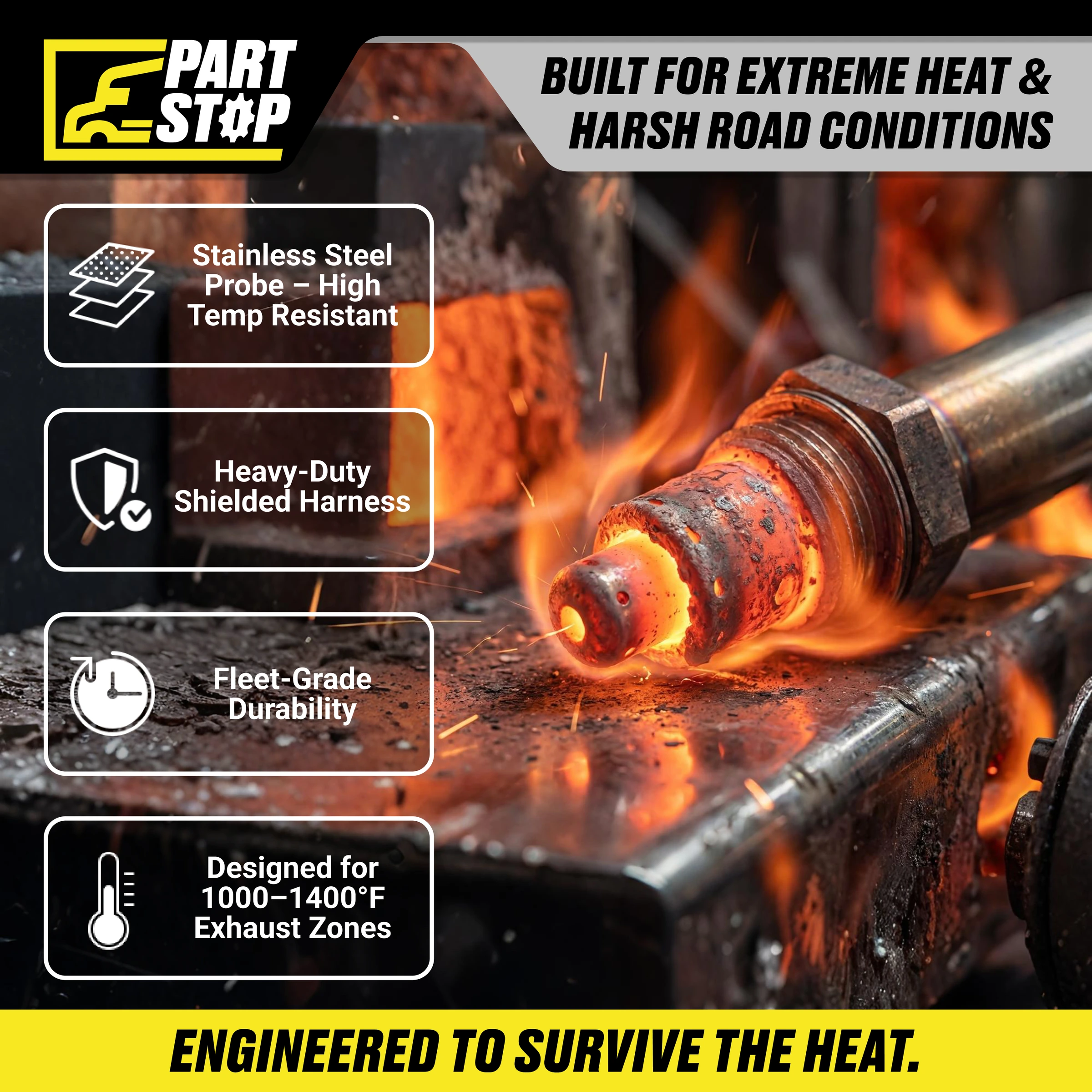 NOx Sensor fits Detroit Diesel DD13 DD15 A0101538128 5WK97403 12V — infographic