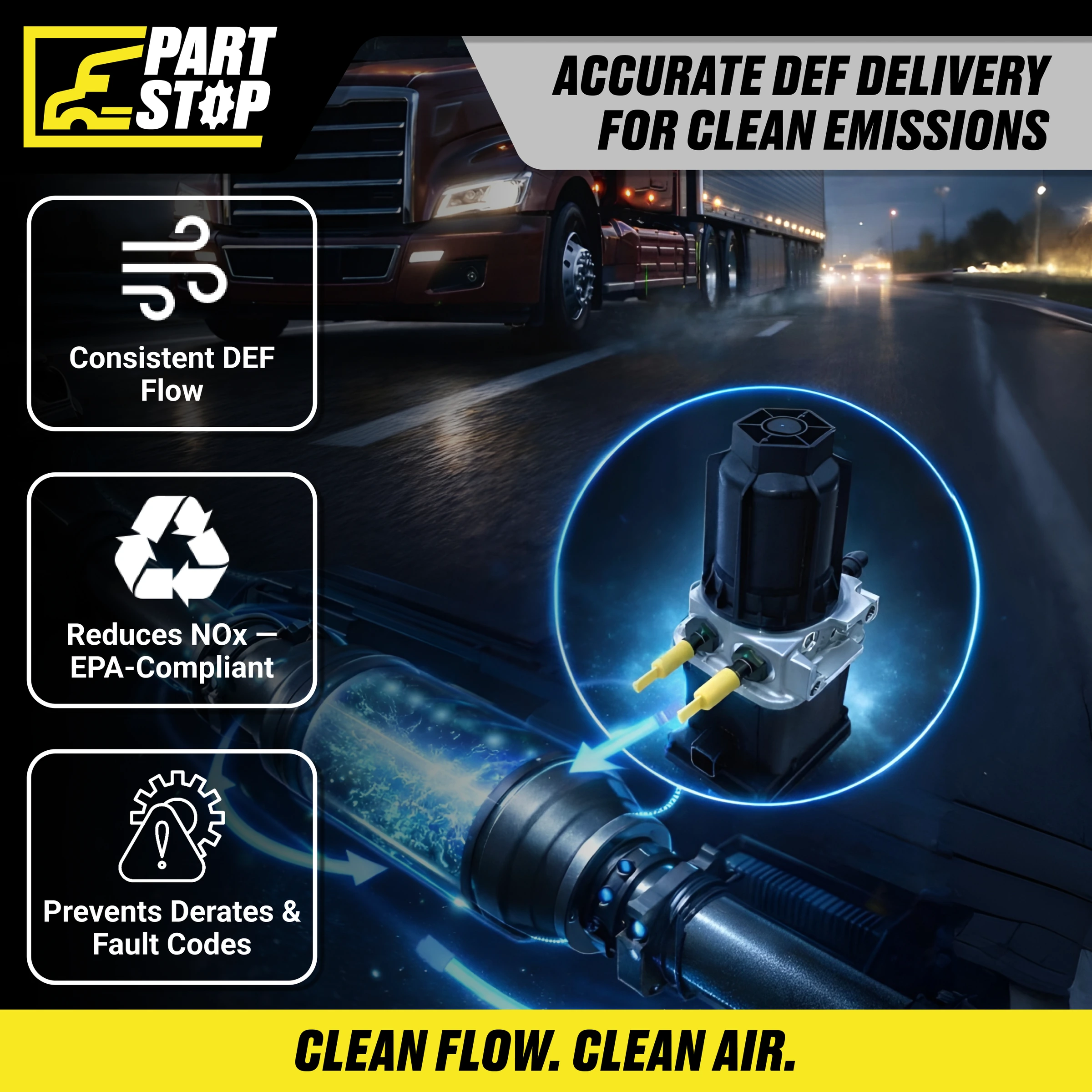 RA0001407278 DEF Pump Fits Freightliner Cascadia DD13 DD15 — infographic
