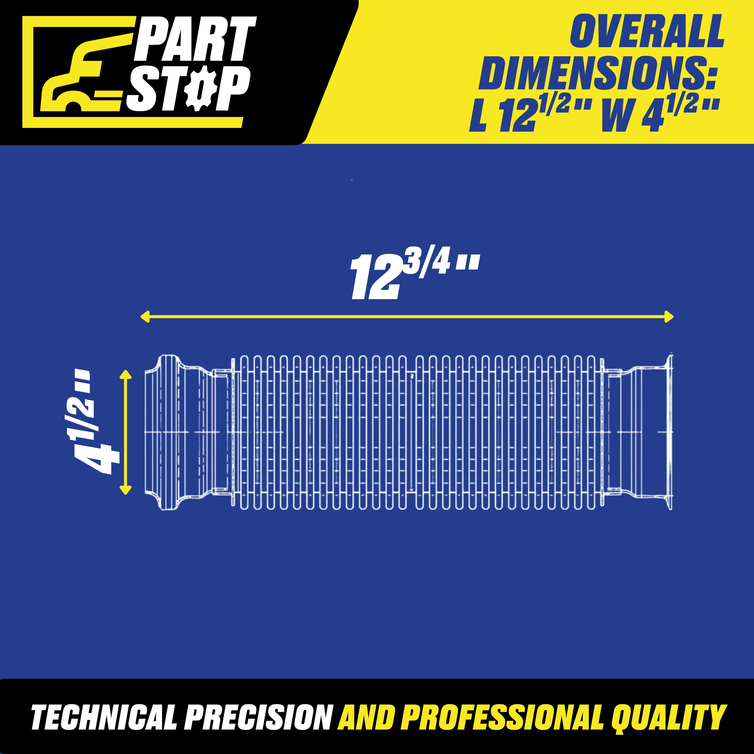 21533396 Exhaust Flex Pipe 4"-5" Aftermarket Stainless Steel — infographic