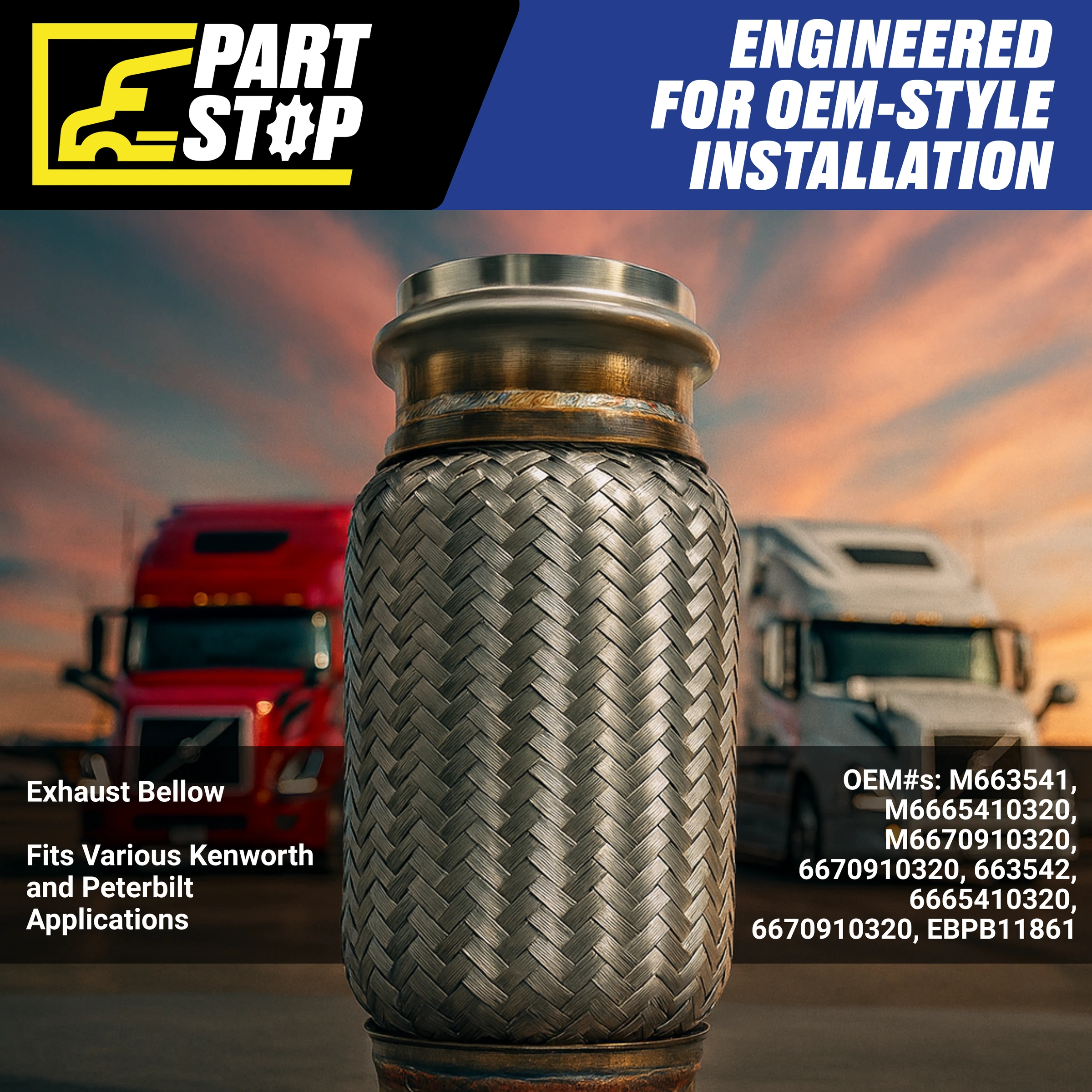 21533396 Exhaust Flex Pipe 4"-5" Aftermarket Stainless Steel — infographic