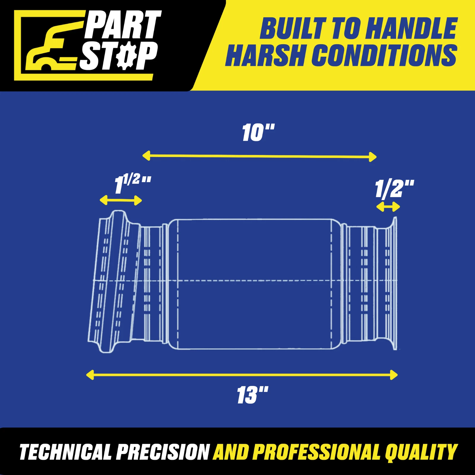 16" Exhaust Bellows Flex Pipe Kit  M66-7091-0320 6746021 820B75320P EPBP11861 — infographic