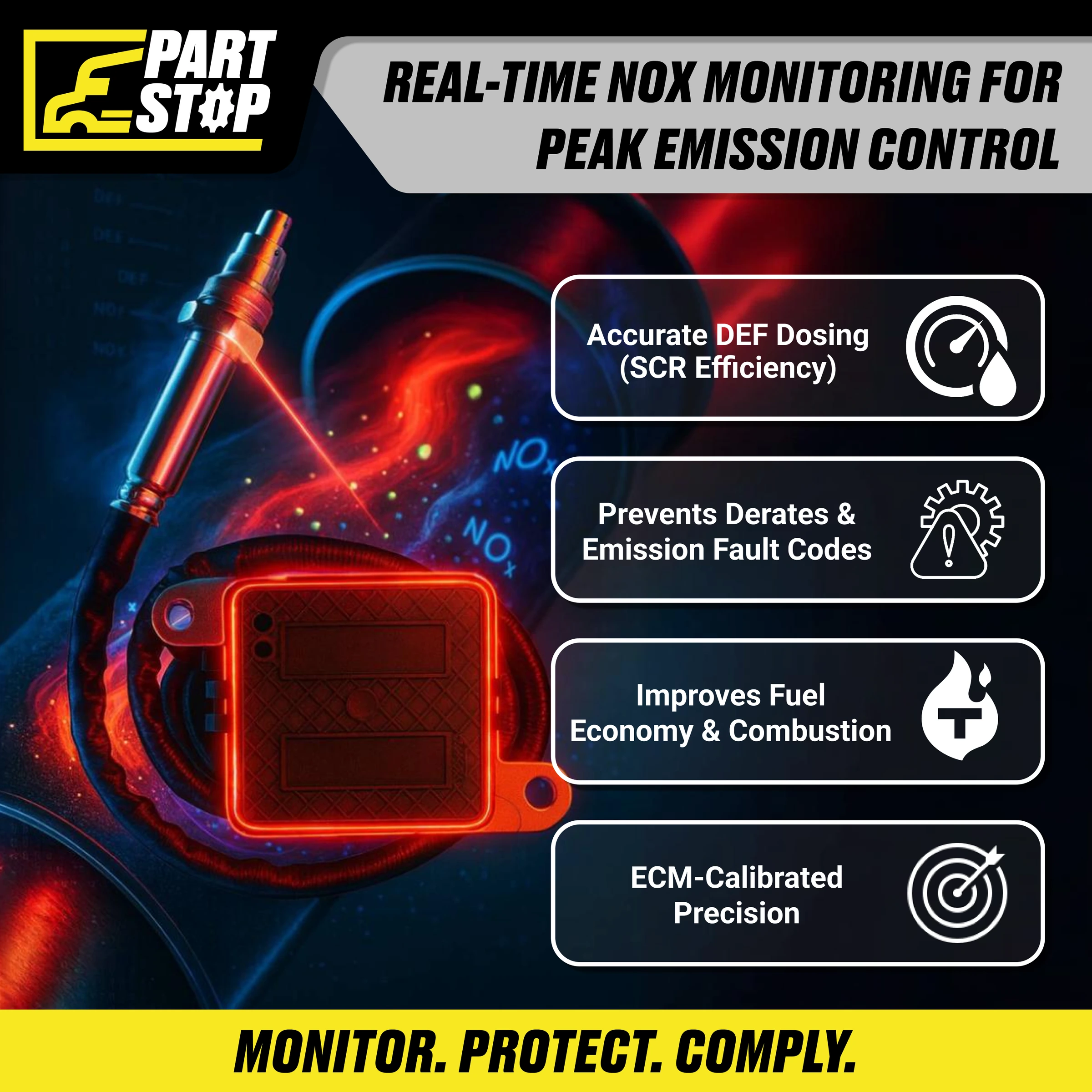 2894945 NOx Sensor Fits Cummins ISX15 ISX Fits Kenworth Peterbilt — infographic