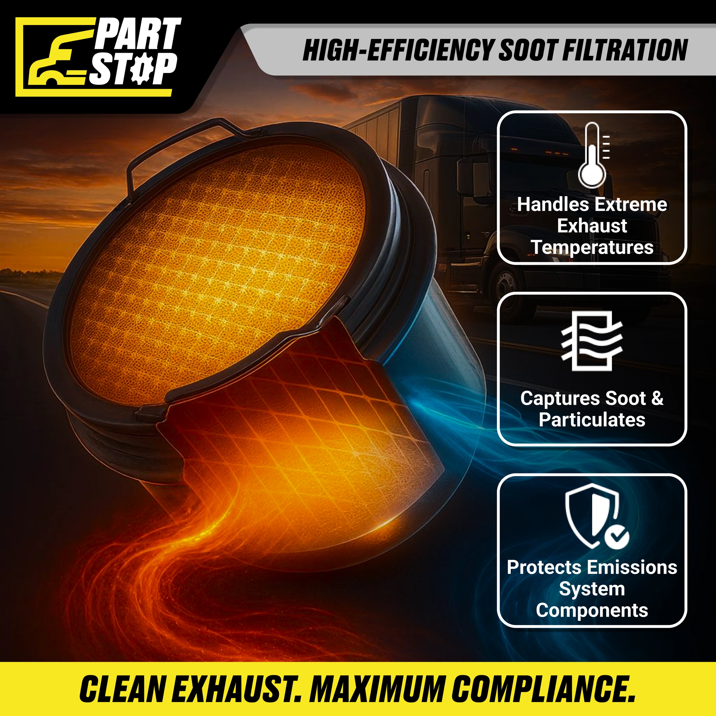 DPF Diesel Particulate Filter Fits Volvo Fits Mack 21716414 , 8AI002 — infographic