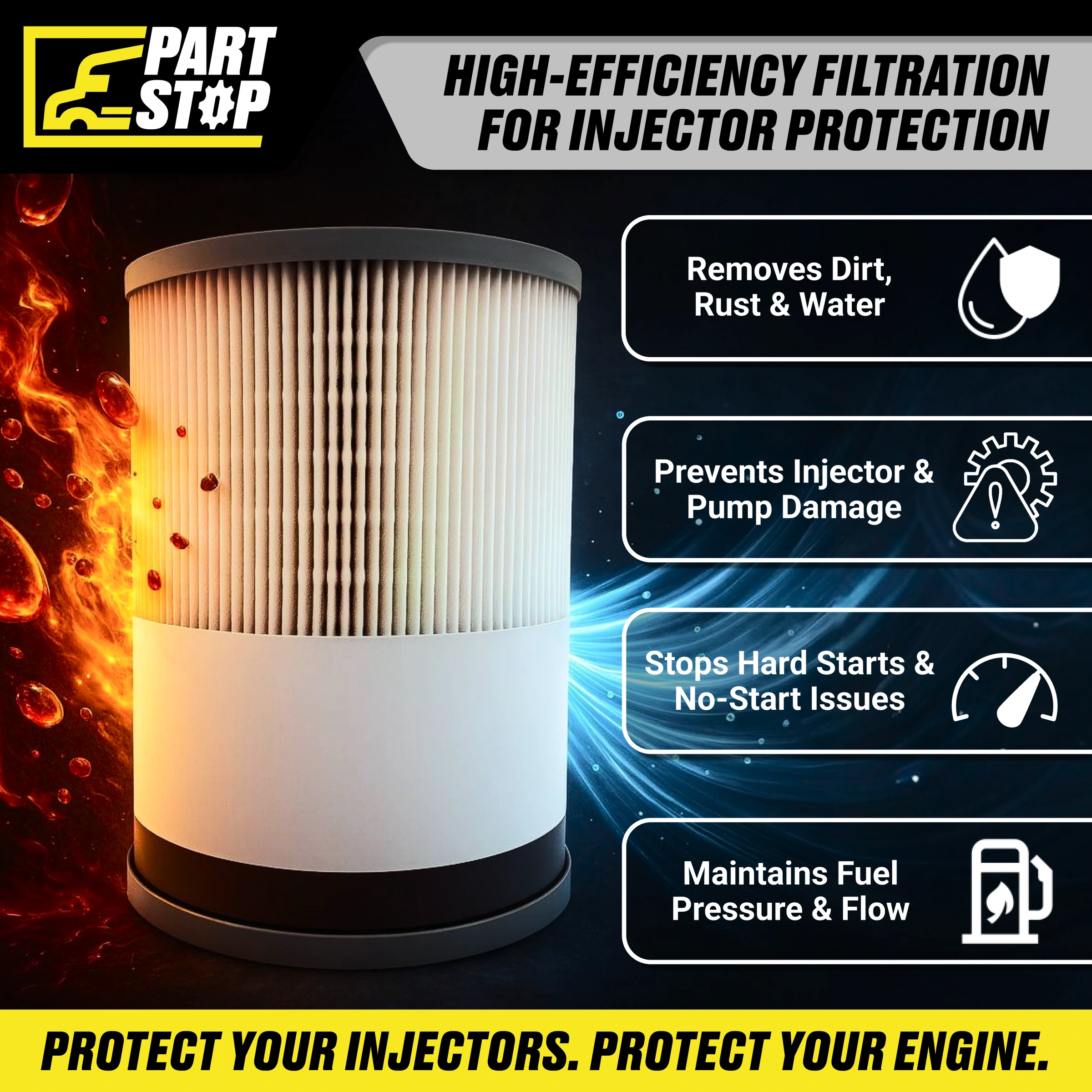 P550854 A0000903651 Fuel Filter Fits Detroit Diesel , FS19915, PF9804 , P551011 — infographic
