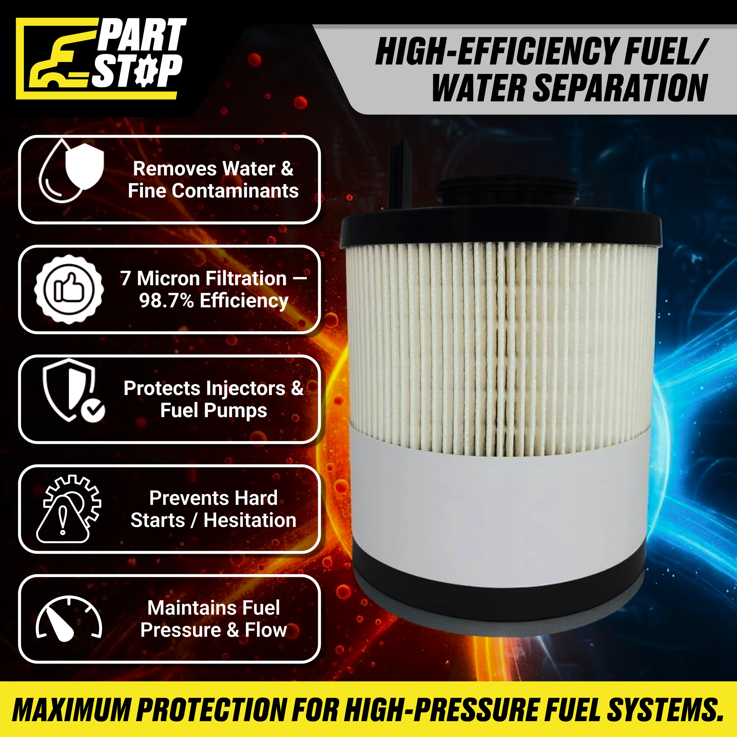 A0000905051 Diesel Fuel Filter Fits Freightliner A485007, FS20083, P580710 — infographic