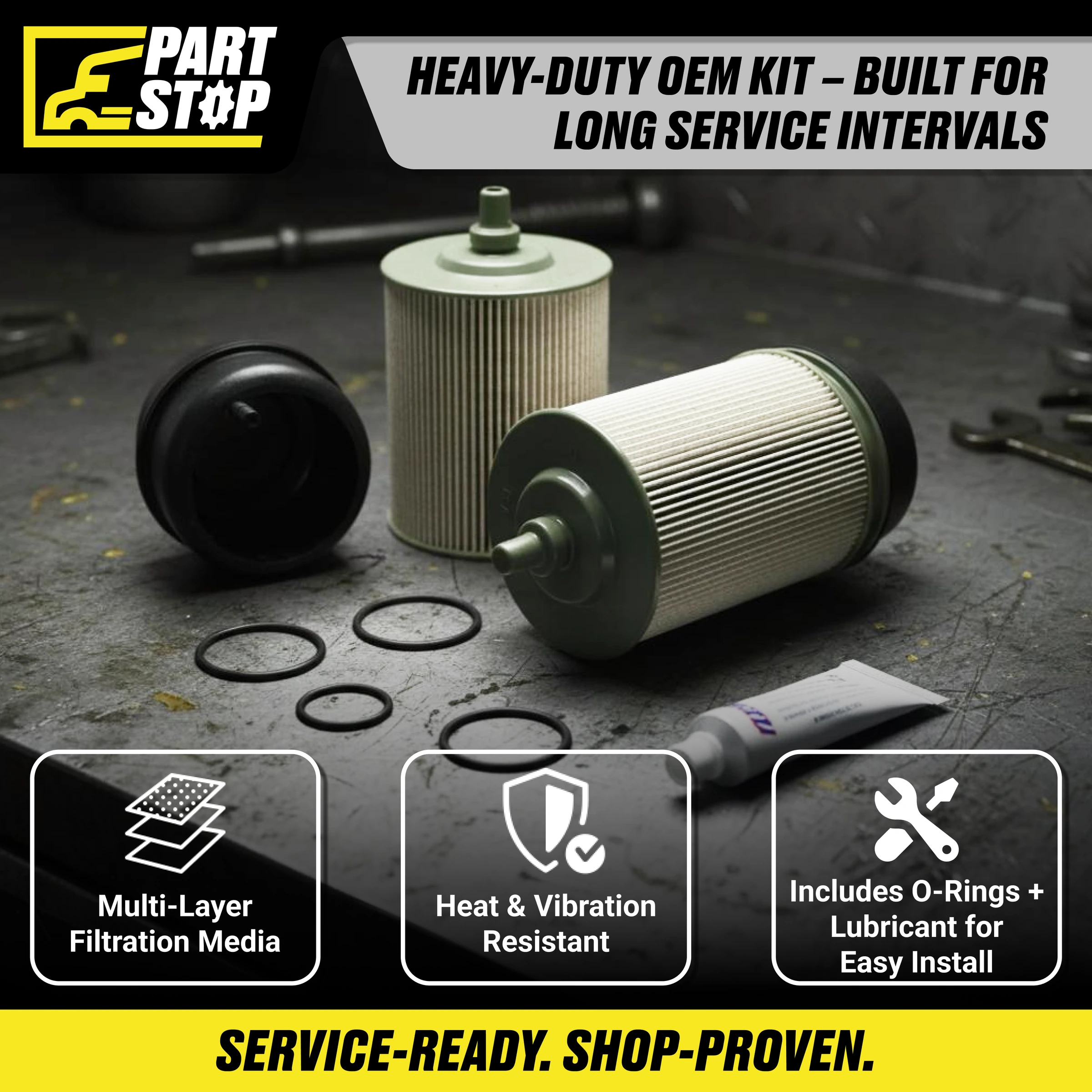 A4700903151 Diesel Fuel Filter Fits Detroit FK13850NN, A4720900651, A4720900551 — infographic