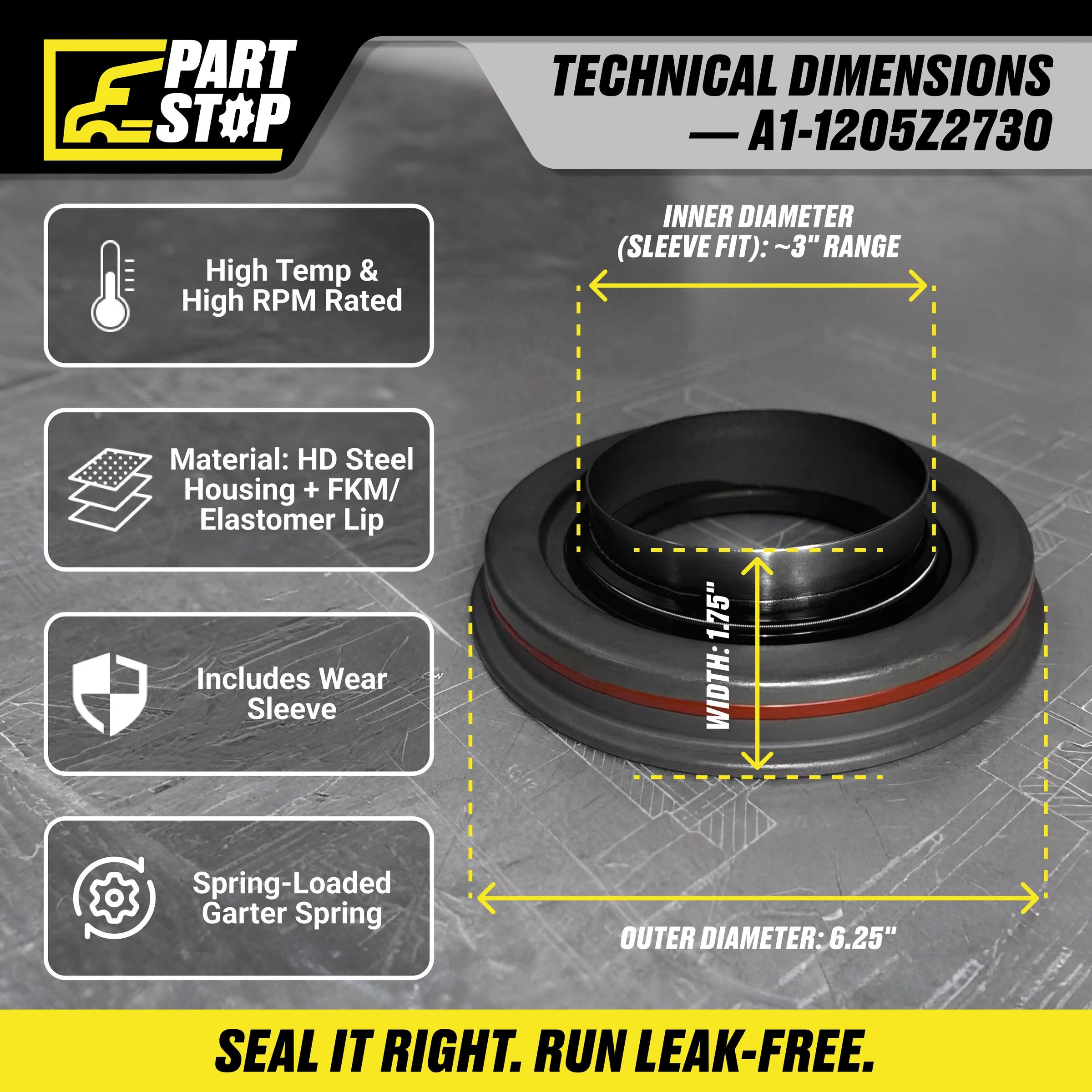 CR30009 Fits Meritor/Mack Rear Axle Oil Seal Universal A1-1205Z2730  Aftermarket — infographic