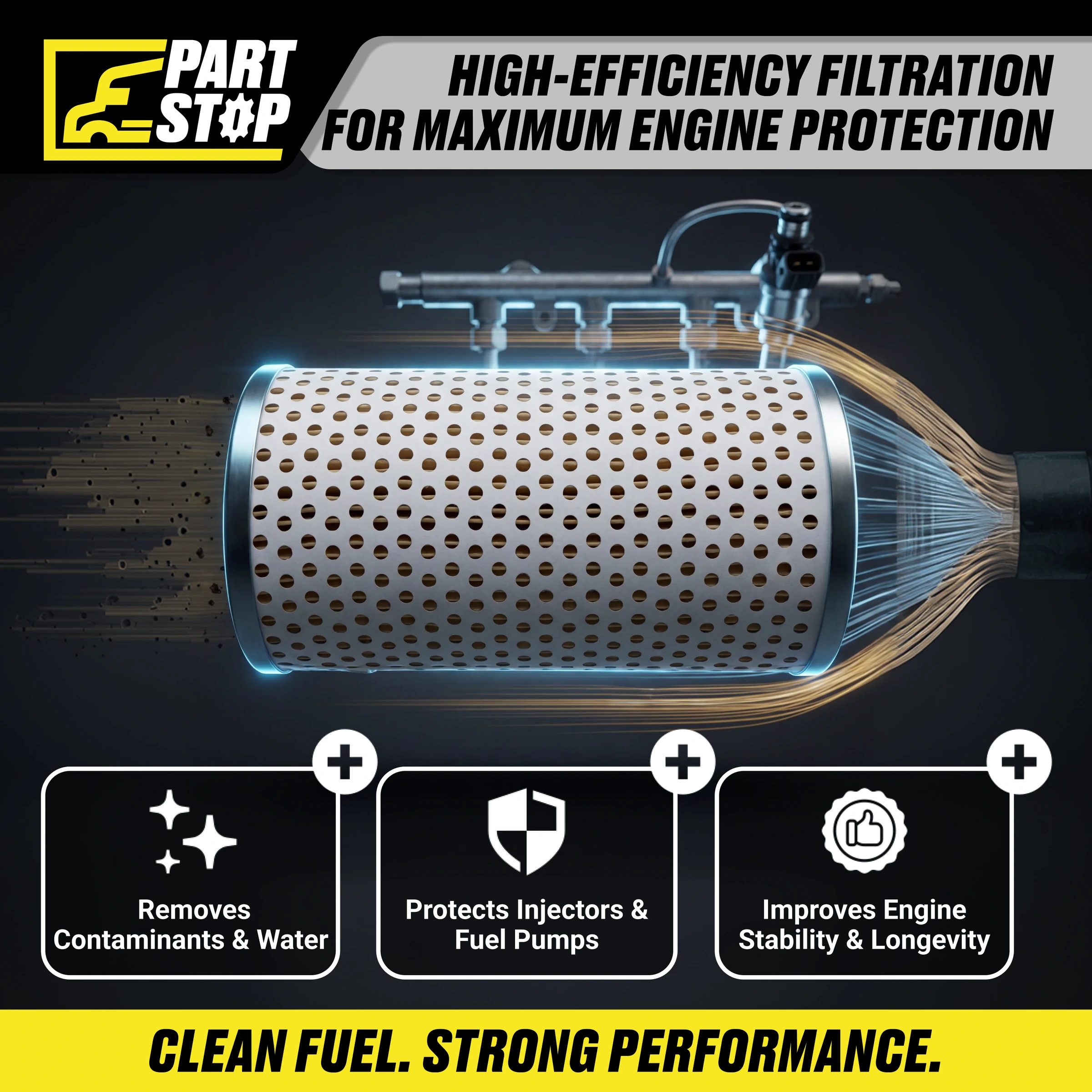 Fuel Filter for Heavy-Duty Diesel Engines , P550463 , 205278 , FF5369, FF5369 — infographic
