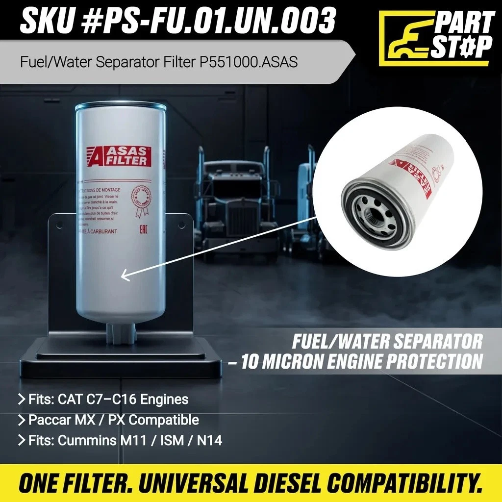 P551000 Fuel/Water Separator Filter  Cumminsc FS1000 P-FF1833M , 1R0716, FS1001 — infographic