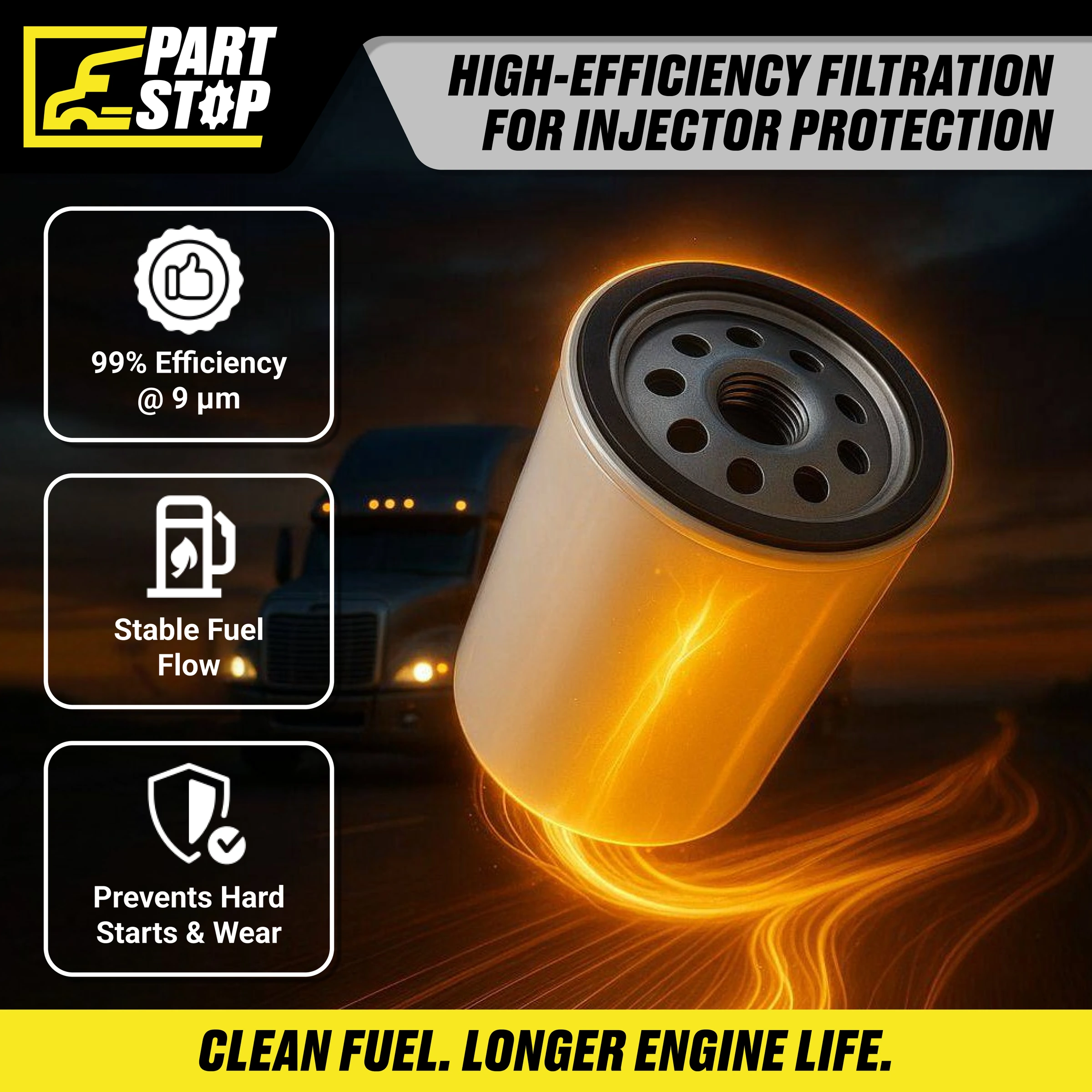 P556916 Diesel Fuel Filter Fits Freightliner DD13 DD15 DD16 — infographic