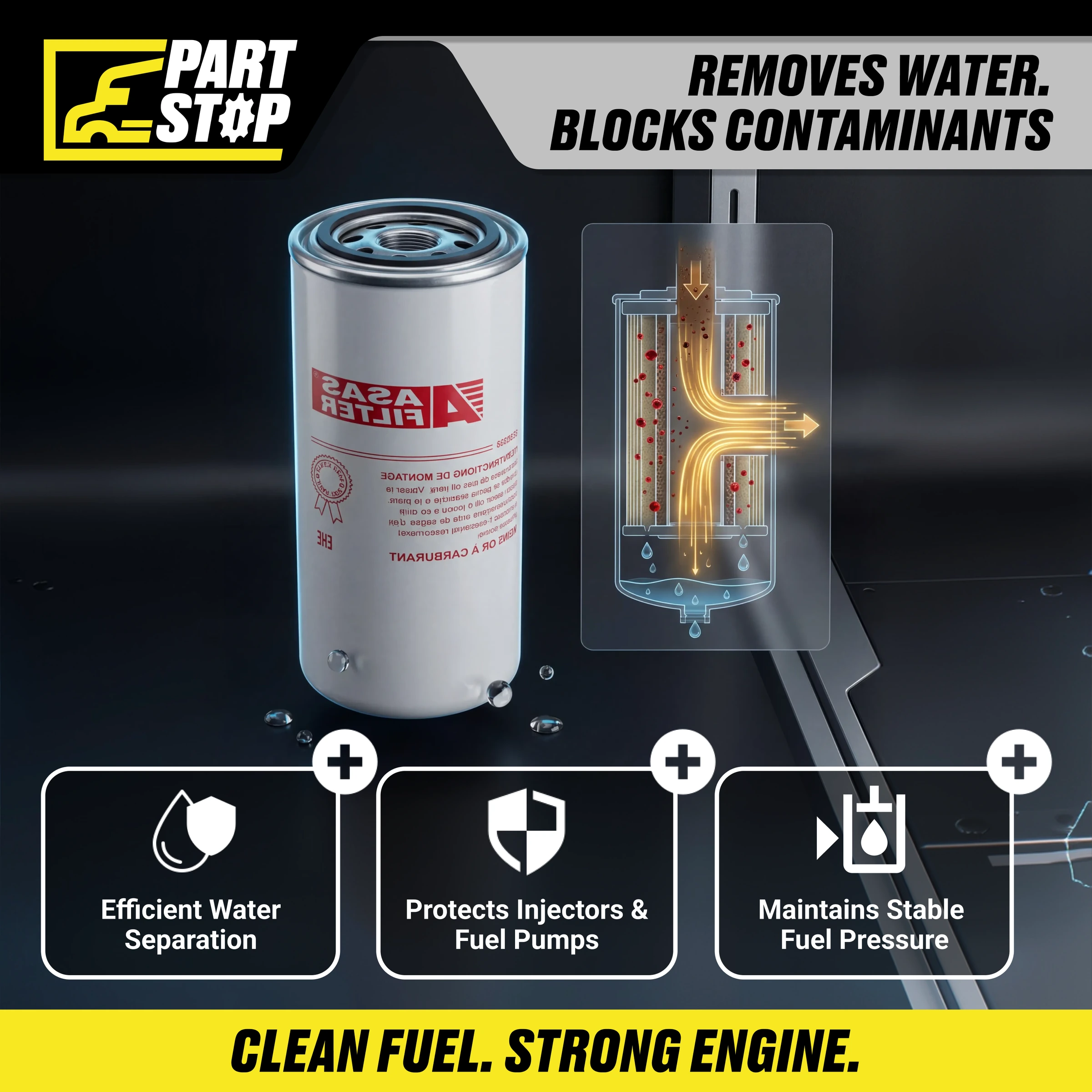 20972293 Fuel Filter Fits Mack MP7 MP8 Fits Volvo D11 Afterm — 4-Pack — infographic 2