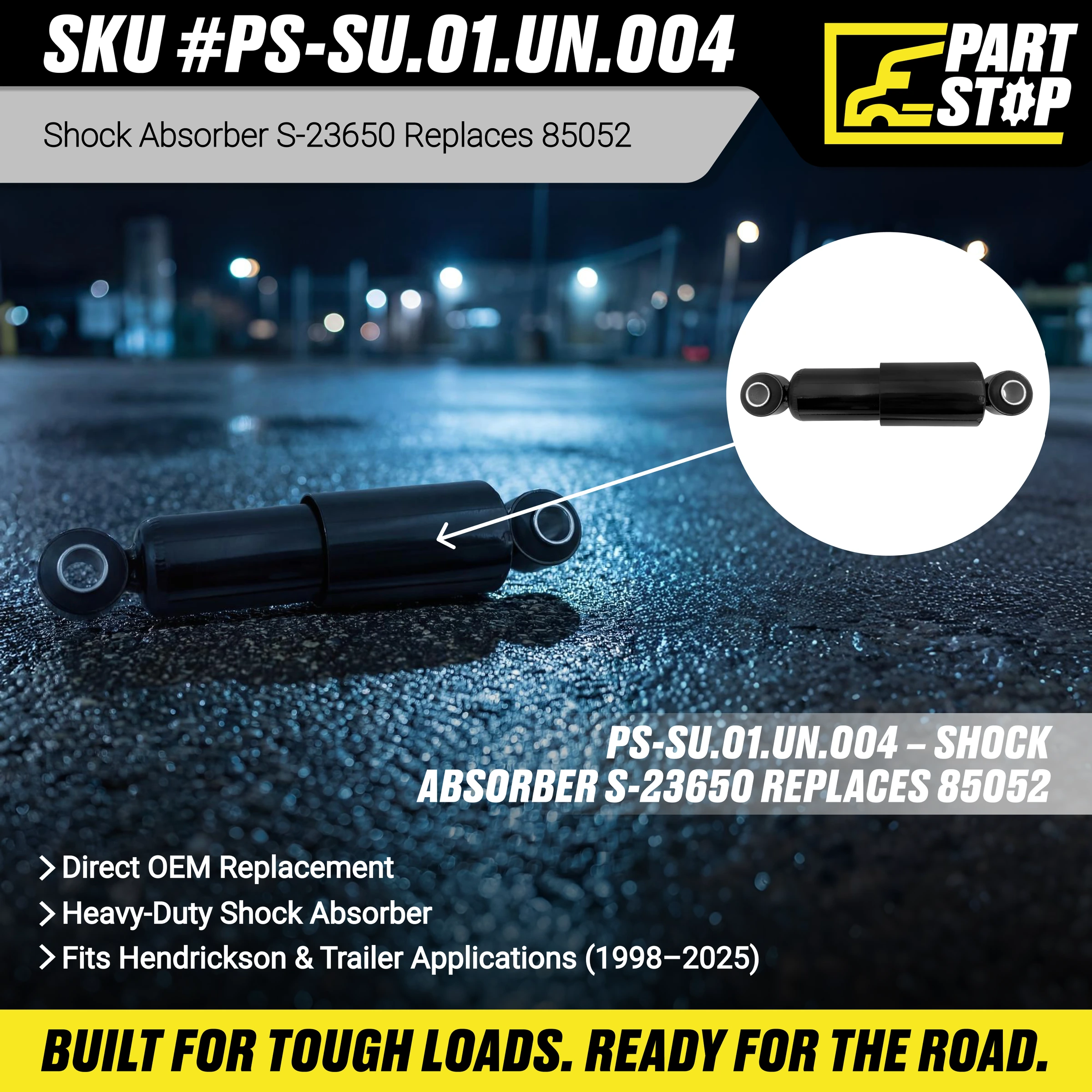 Shock Absorber Universal  A85052 , M65510,  65510, HDRS23650, M85052 ,S-23650 — infographic