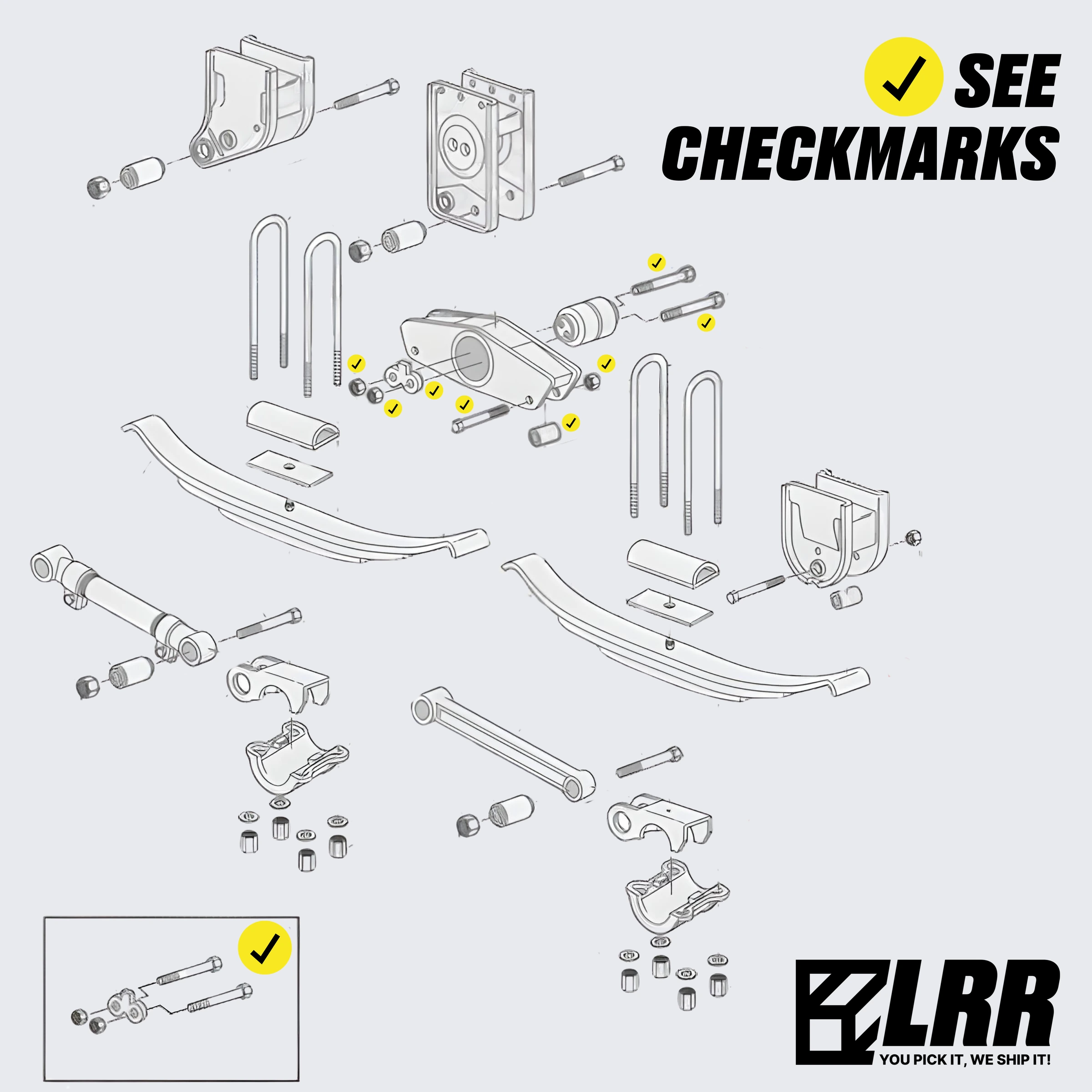 10287-01  Equalizer Bolt Assembly Fits Hutchison Heavy Duty , 334639 , R303414 — infographic