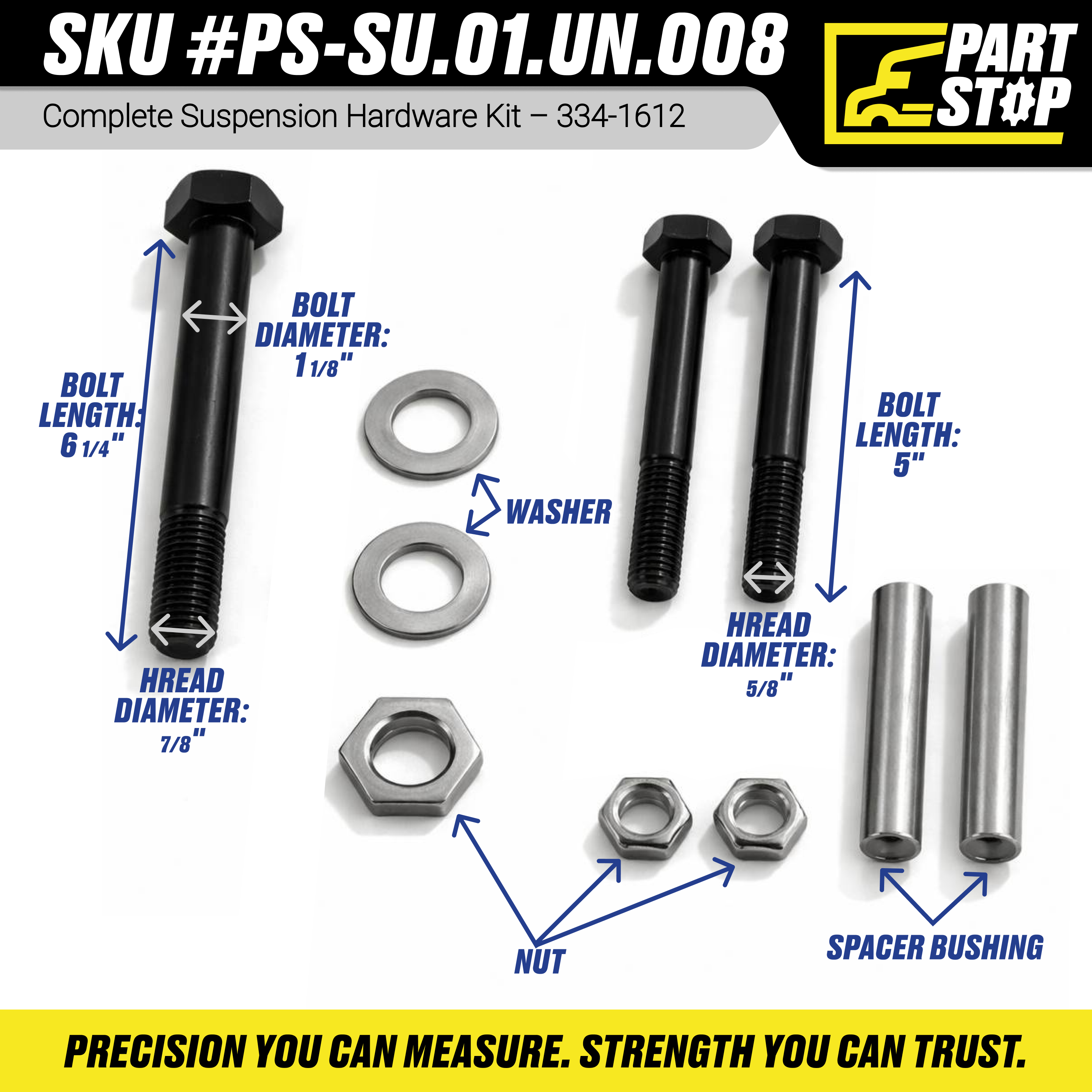 TRK5544A  Equalizer Bushing Kit Fits Hutchens Heavy Duty BKC118612GR8 , 334161 — infographic