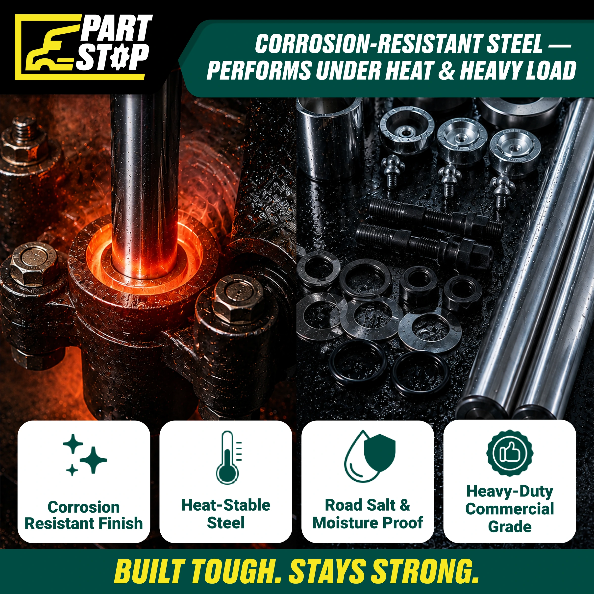King Pin Kit for Ford Axle Meritor Bronze Ream 6.969" Length , R200062 — infographic