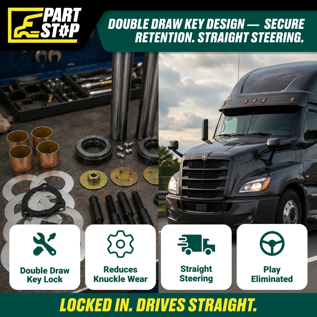 King Pin Kit for MFS13 MFS14 MFS66+ 1.794" Dia, 9.016" Length, Double R201608 — infographic