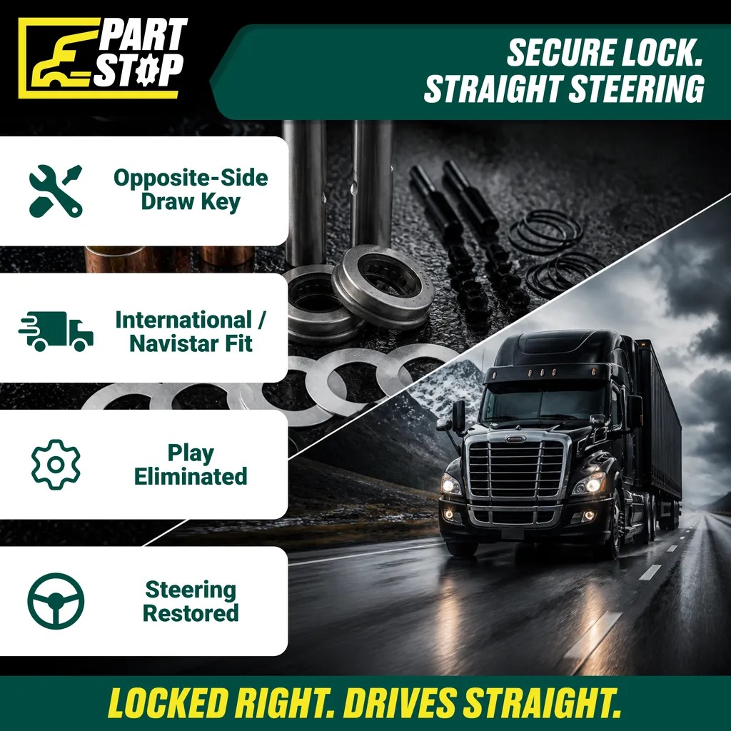 R201609 King Pin Kit for Meritor MFS+ Front Axle Double Draw Key Composite — infographic