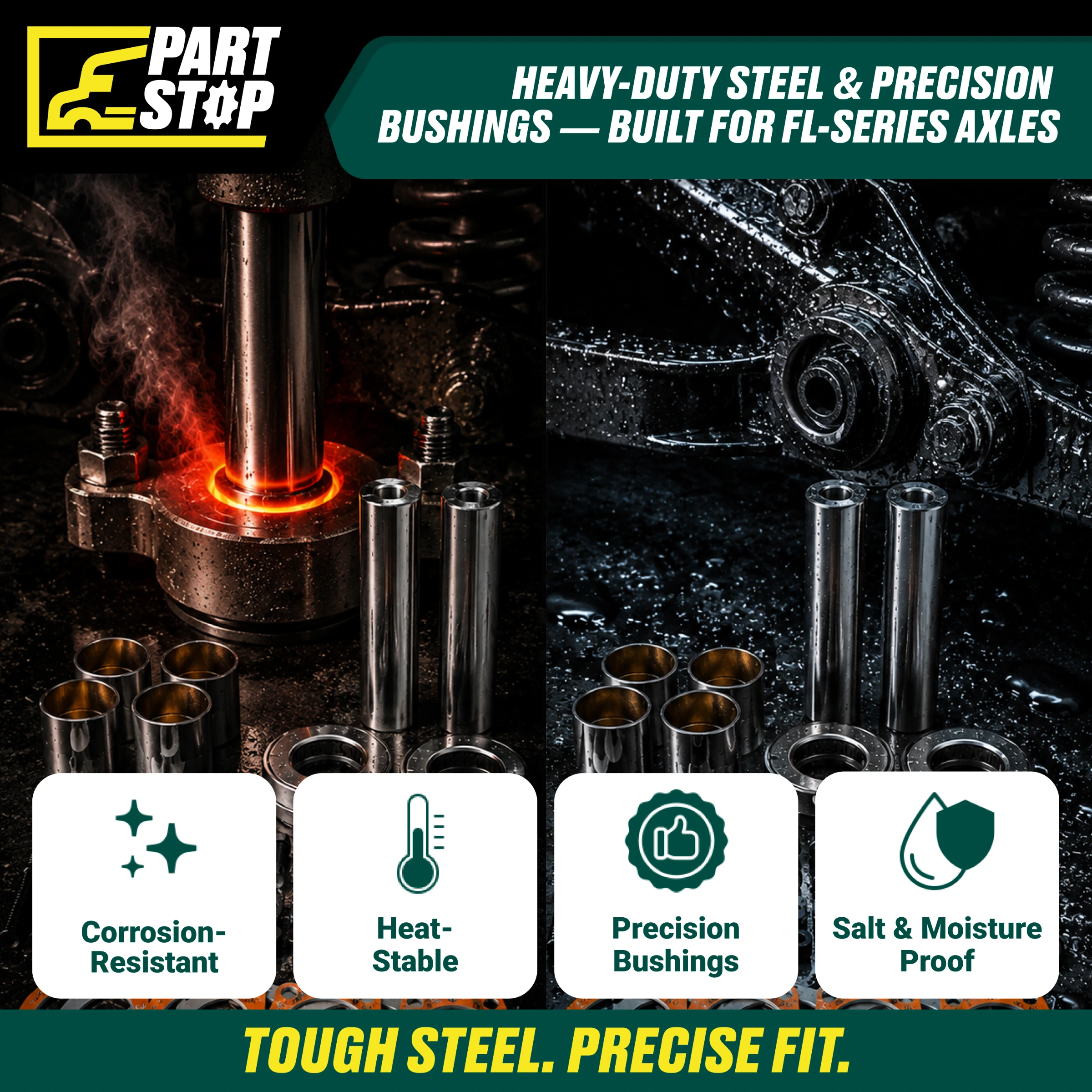 R201312 King Pin Kit for Meritor 460.166C , 597258C91 Steer Axles R200198 — infographic
