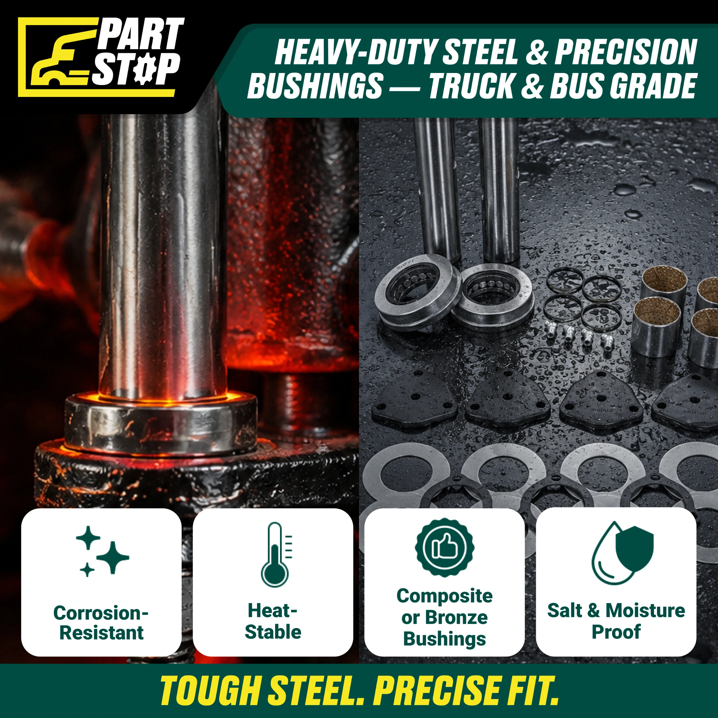King Pin Kit for  Front Steer Axles K961L, 460.246B, 1300, 577684C91, R201315 — infographic