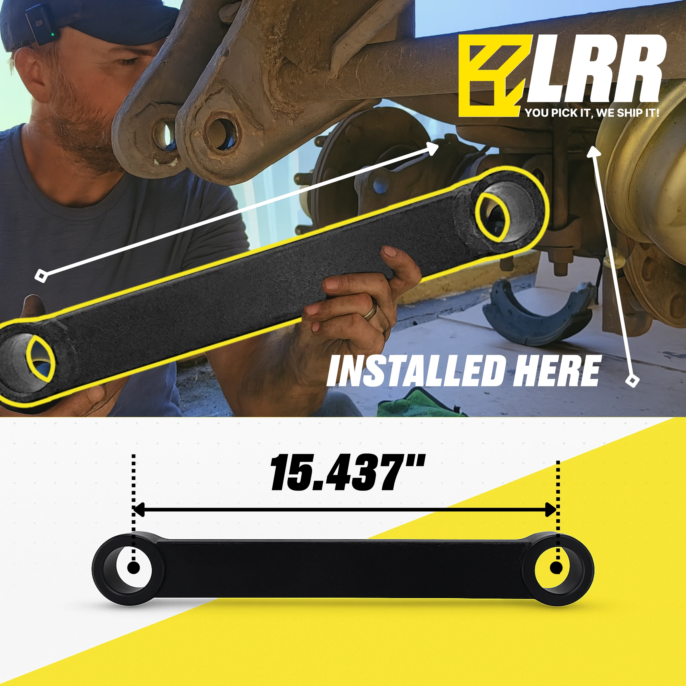 Torque Arm – 15-1/2" Length Replaces BWP FR4B /  Automann Meritor R302514, TR021 — infographic