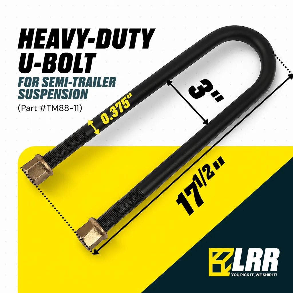 Heavy-Duty U-Bolt for Semi-Trailers – Fits Fuwa Axle Suspension | 0.94" x 3.66" — infographic