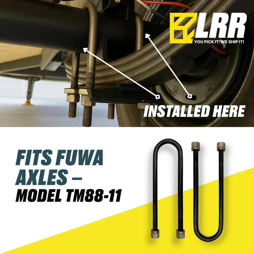 Heavy-Duty U-Bolt for Semi-Trailers – Fits Fuwa Axle Suspension | 0.94" x 3.66" — infographic