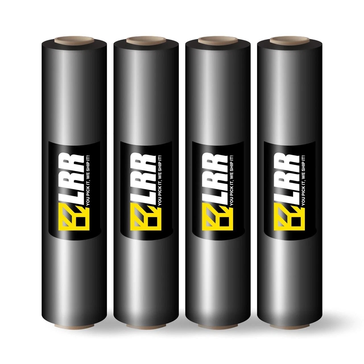 18" x 1500 ft Heavy Duty Stretch Wrap Roll Black Shrink Wrap  4 units