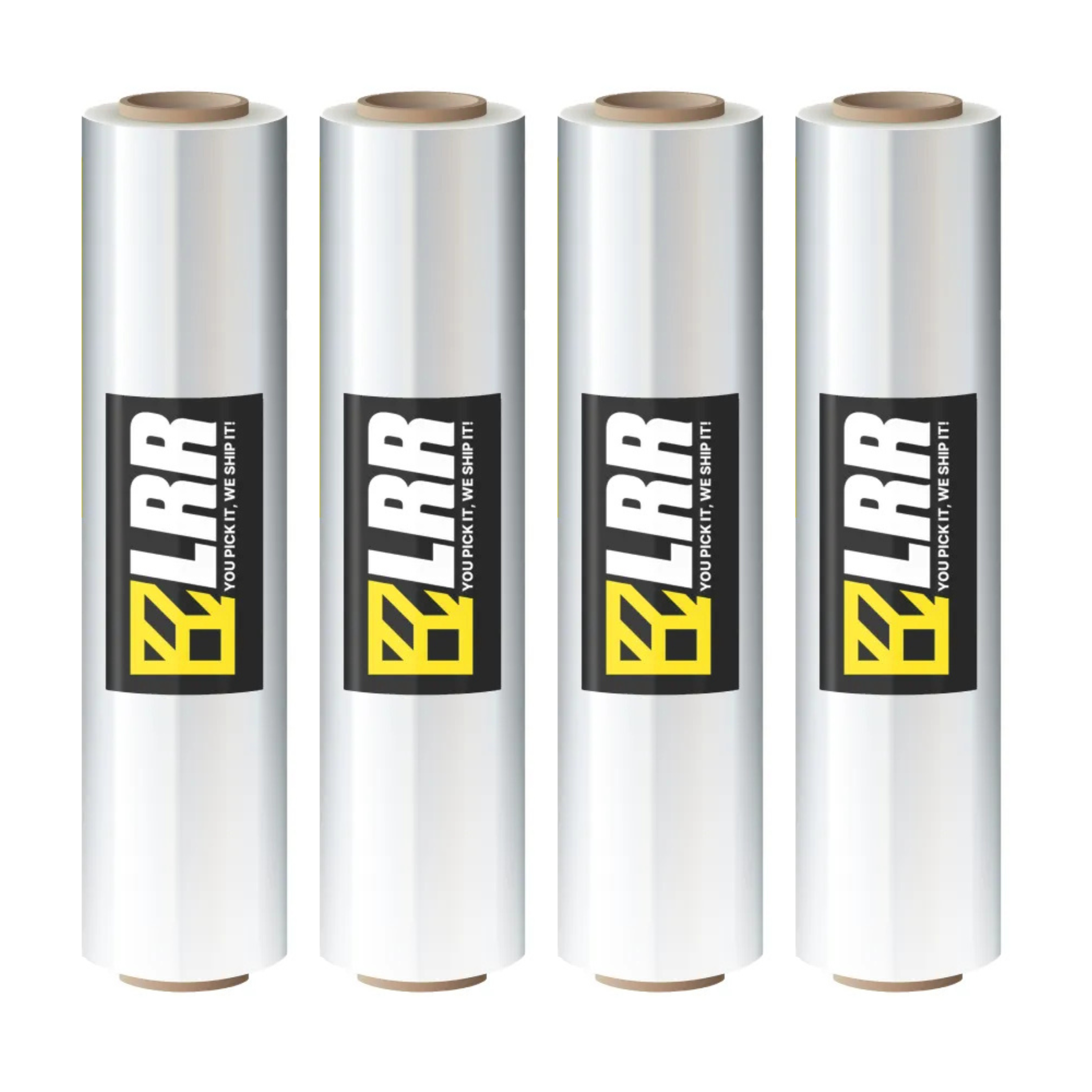 4 Pack 18" x 6000 ft Stretch Wrap Roll - Clear PE Film Heavy-Duty
