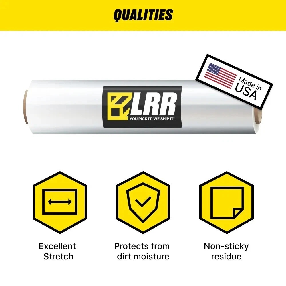 4 Pack Stretch Wrap 18" x 1200 ft Clear PE Film Pallet Wrap Roll — infographic