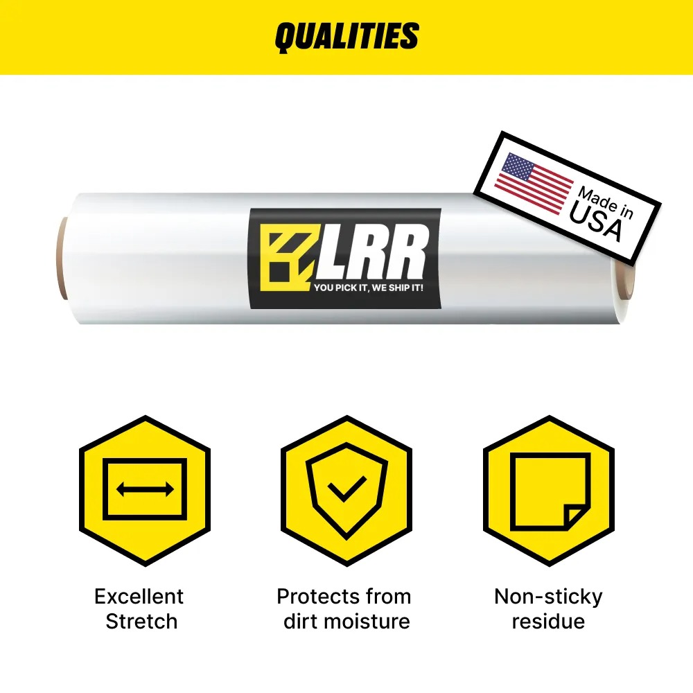Stretch Wrap – 18" x 1500 ft |  LRR040618 Stretch Wrap Film Direct Replacement — infographic