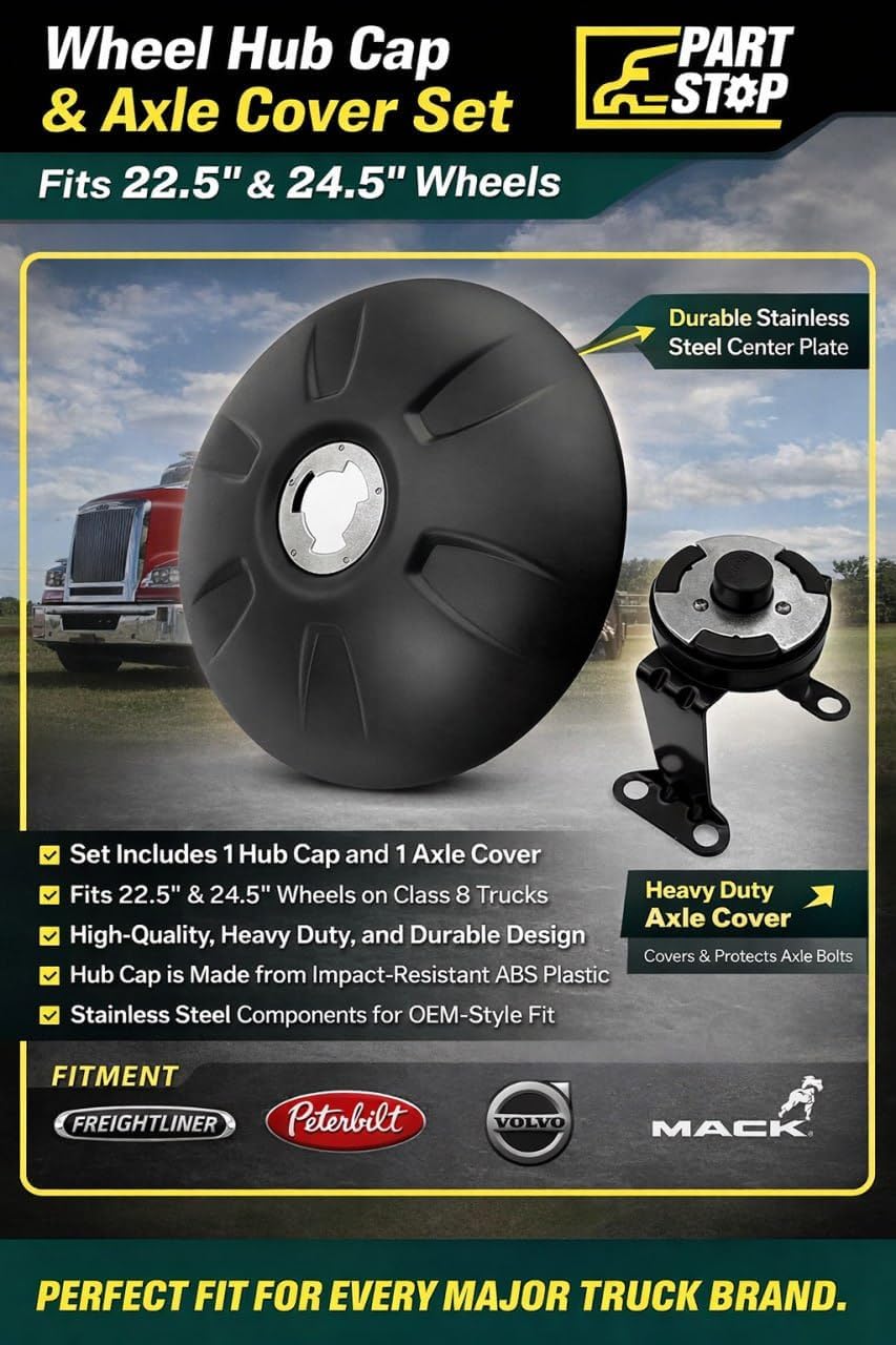 A22-74255-061 Wheel Hub Cover kit Fits Volvo Freightliner Direct Replacement — infographic
