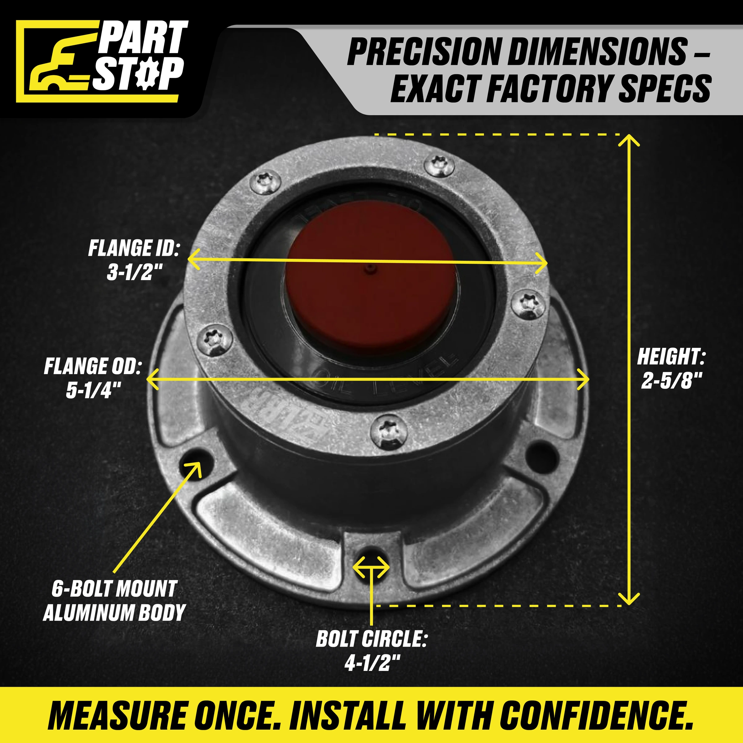 Trailer Hub Cap Steer Axle Aluminum Replacement 3434024 , 343-4024 — infographic
