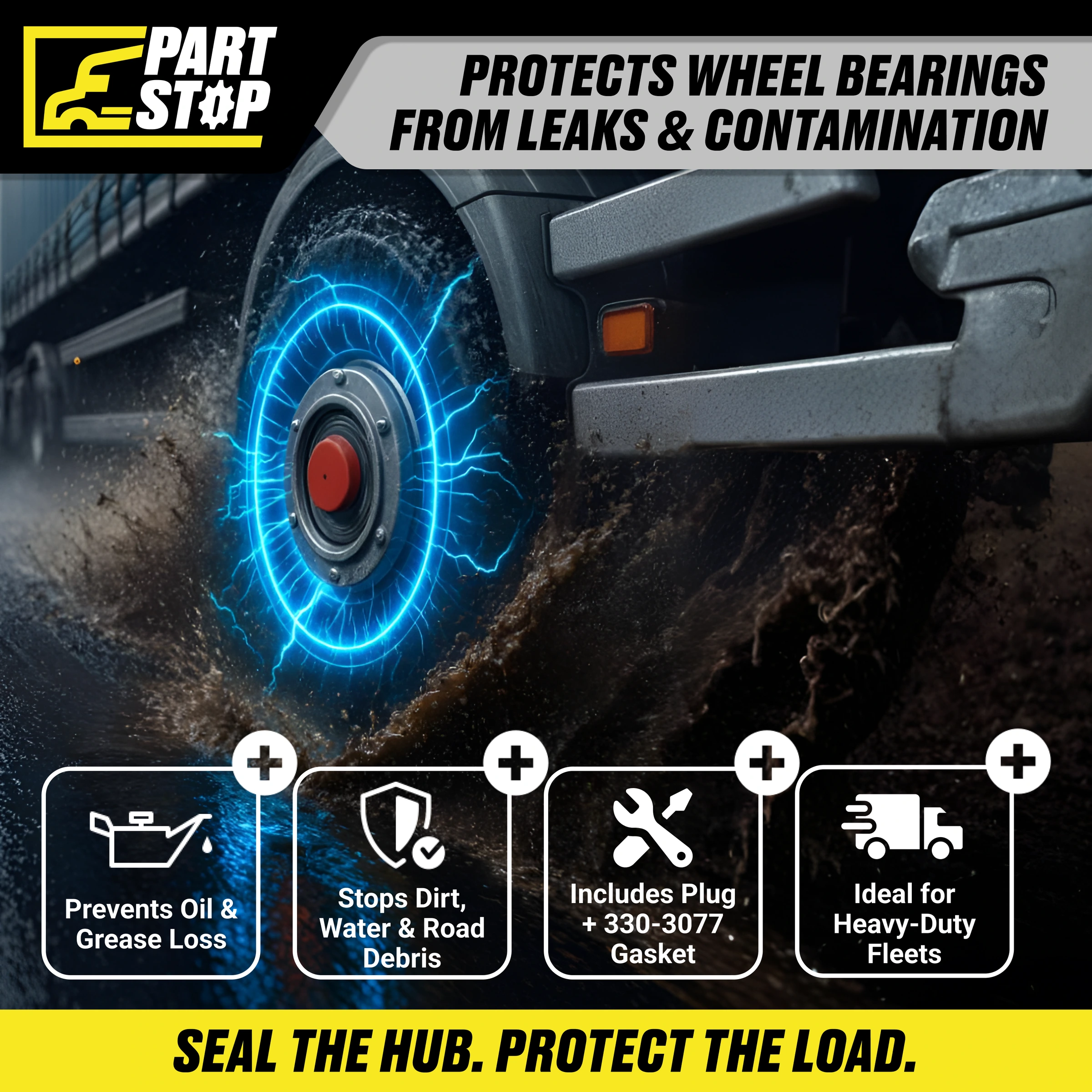 Trailer Hub Cap Side Fits 3434075, 15556130, 7003942 ,343-4075 — infographic