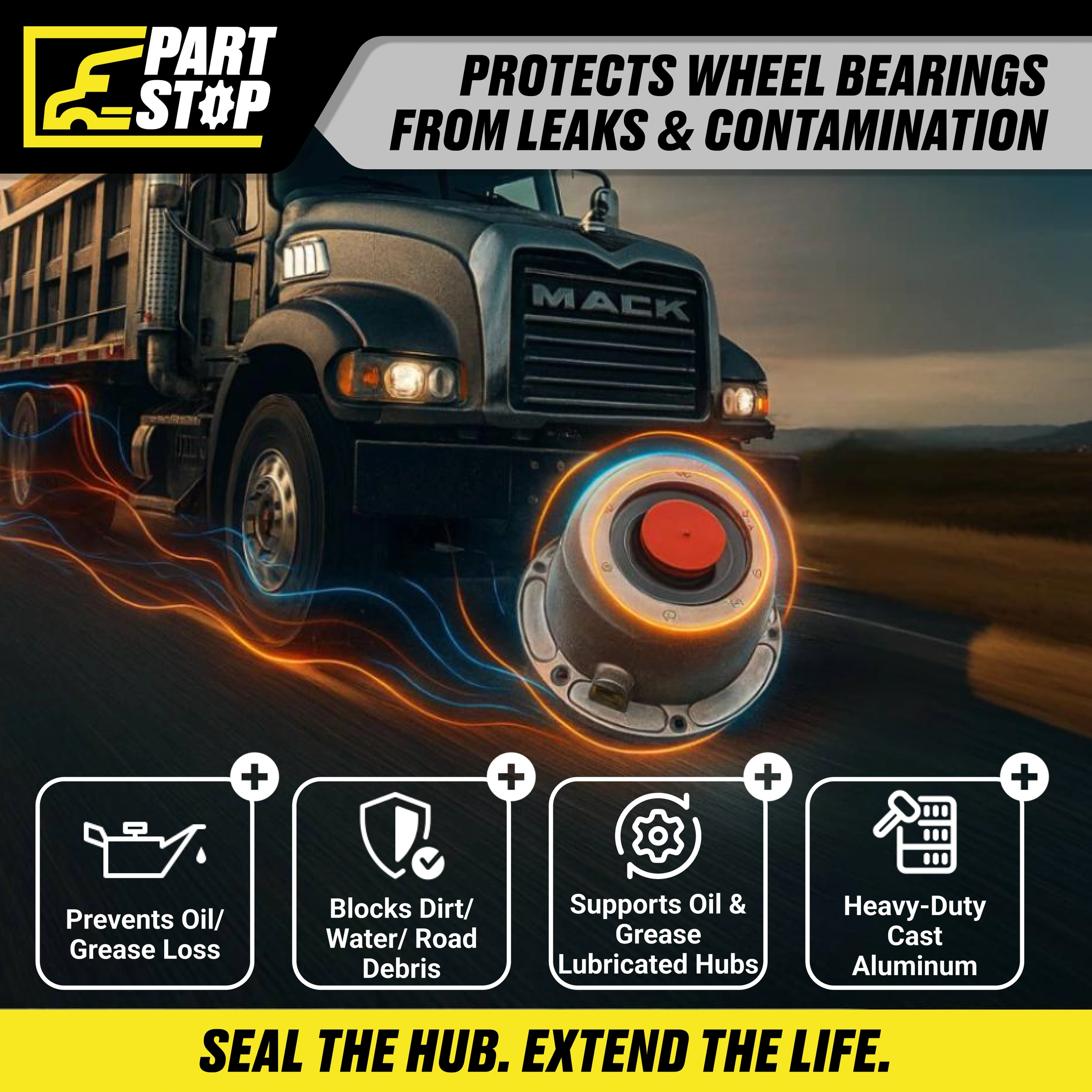 Heady duty Trucks and Trailers Hub 343-4195 , A3262A1405, 1696, 47548 , 3434195 — infographic