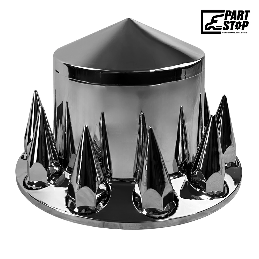 4 units Chrome Rear Wheel Axle Hub Cover   10 Hole Fits 20 22.5 24.5 Wheels — photo 2