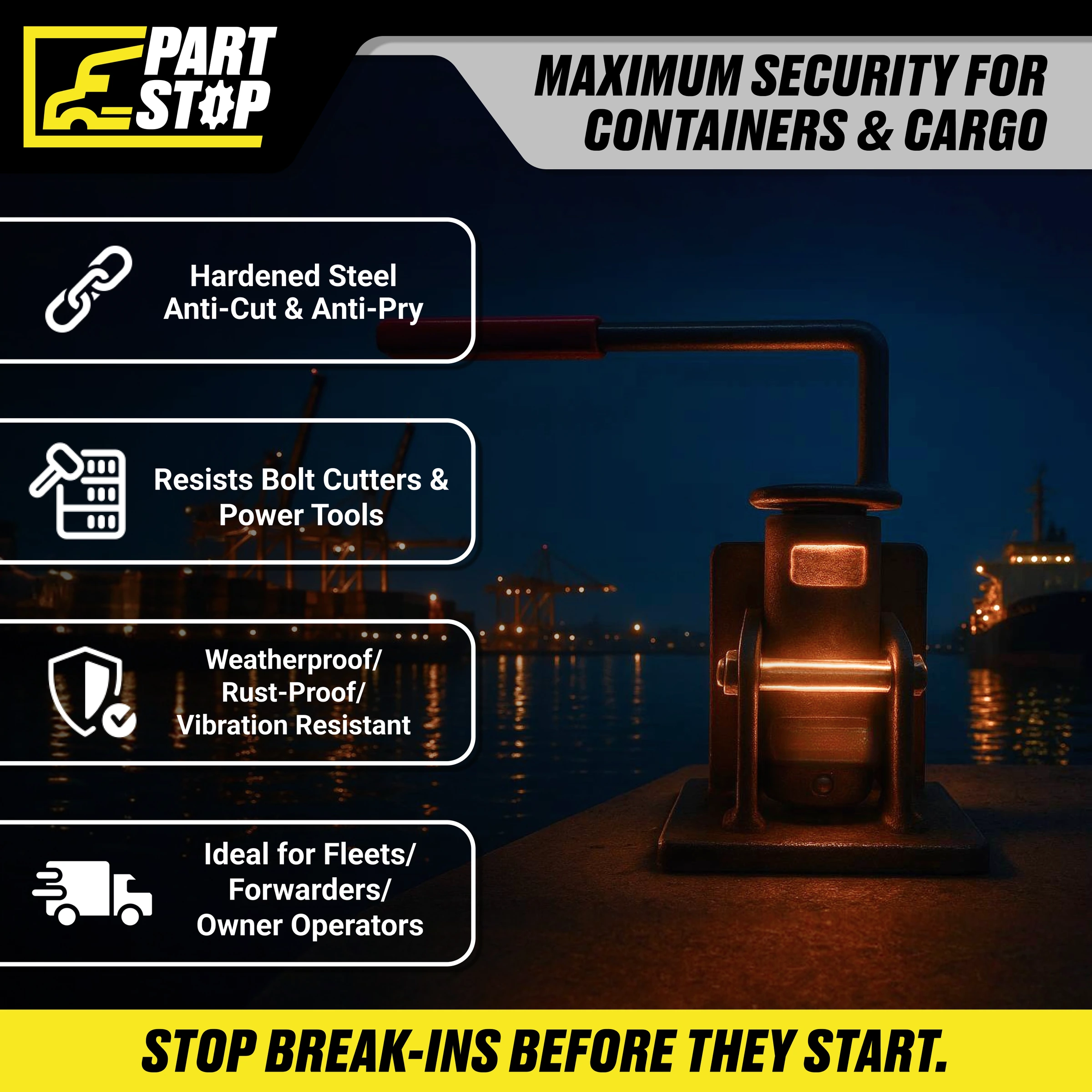 Container Twist Lock Manual TMTL01 Fits Freightliner/Peterbilt Replacement — infographic